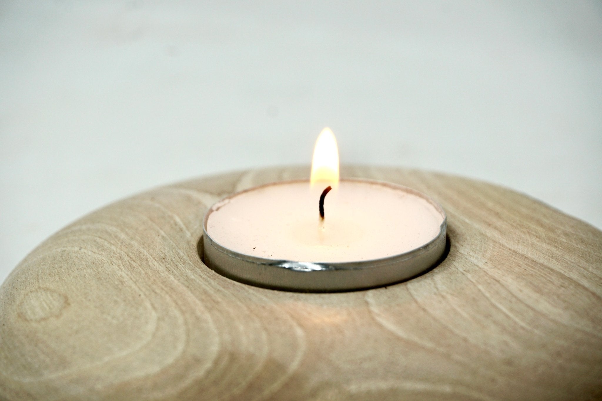 Hand Carved Walnut Tealight Candle Holder - Artisan Stories