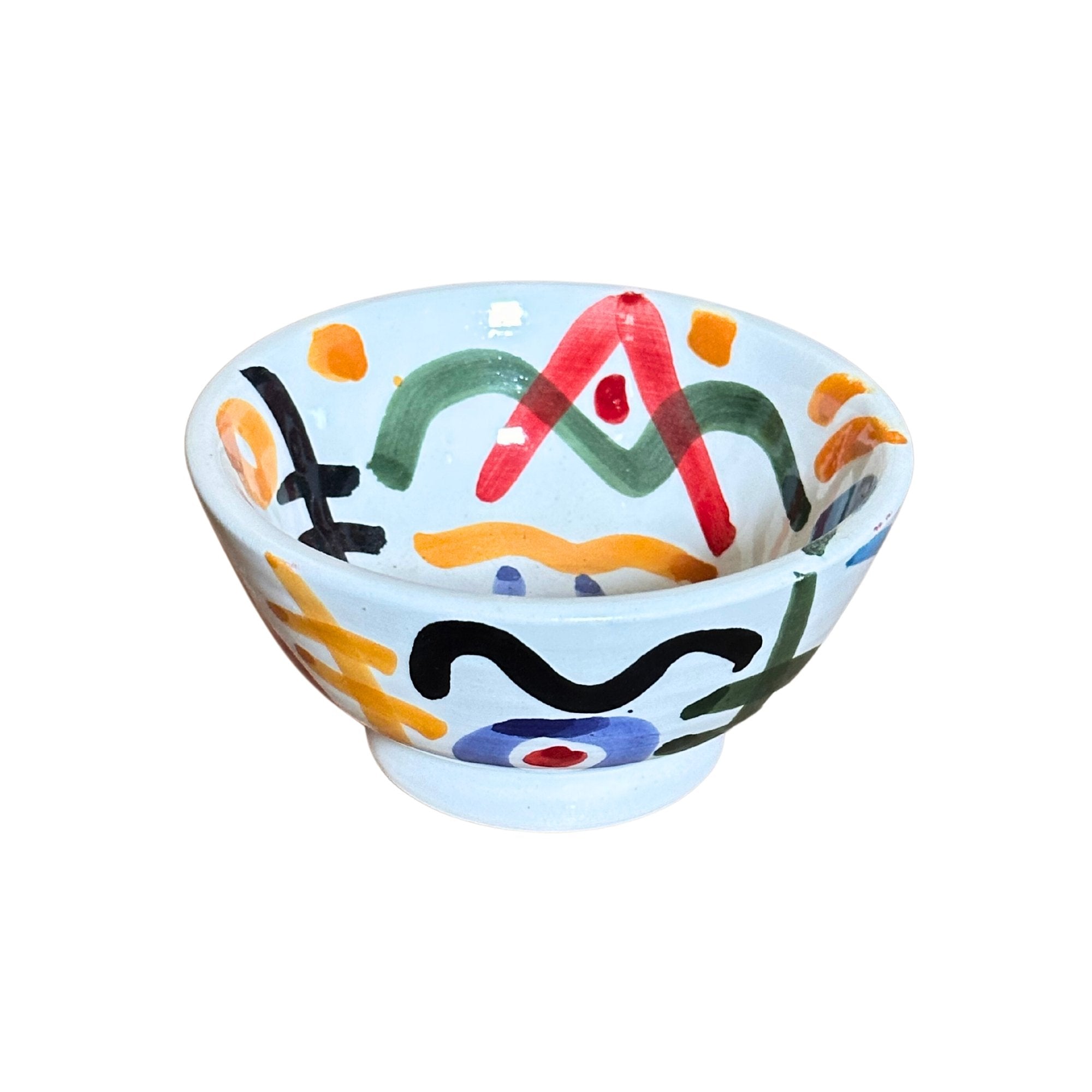 Hand Painted Abstract Ceramic Bowl - Artisan Stories