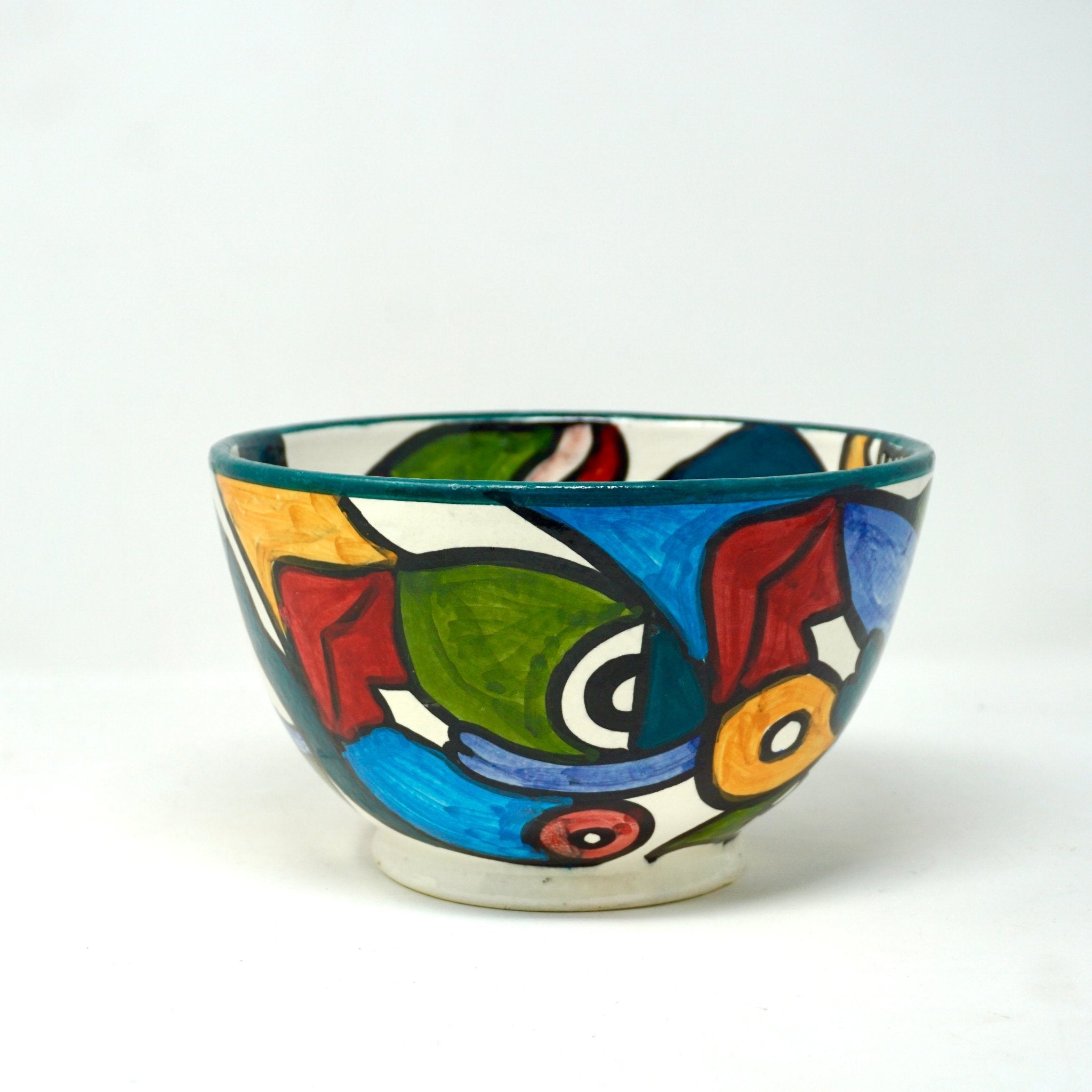 Hand Painted cubist Ceramic fruit Bowls - Artisan Stories