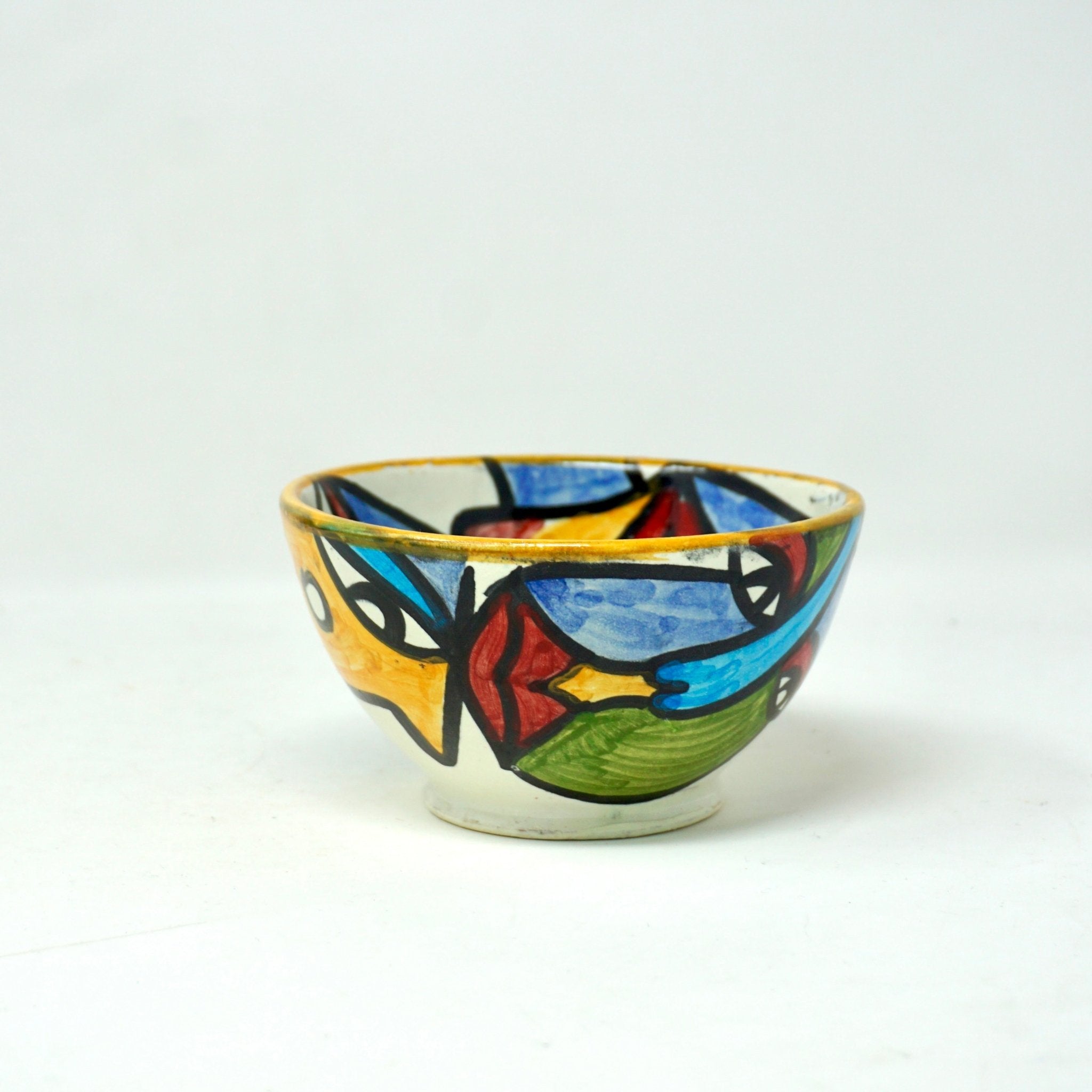 Hand Painted cubist Ceramic small Bowls - Artisan Stories