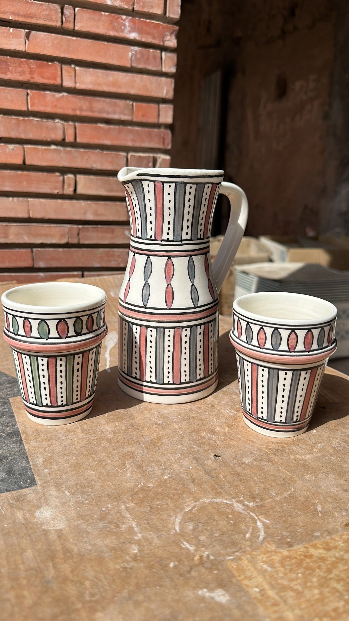 Hand painted Karim Ceramic Jug - Artisan Stories