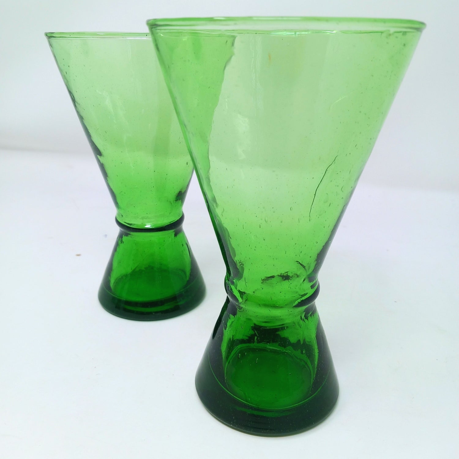 Recycled wine glass cone shaped glasses set