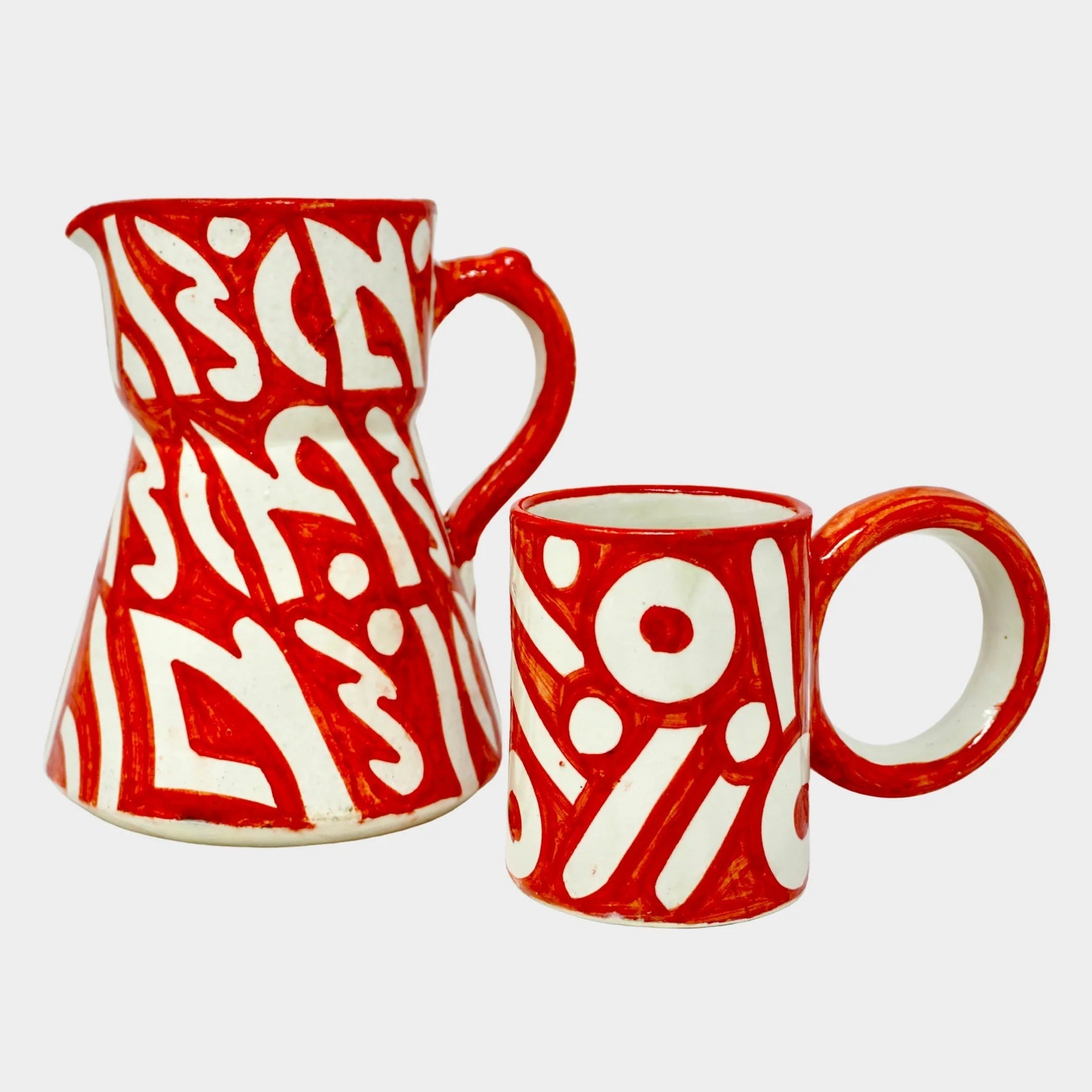 handpainted Round handle terracotta mug - Artisan Stories