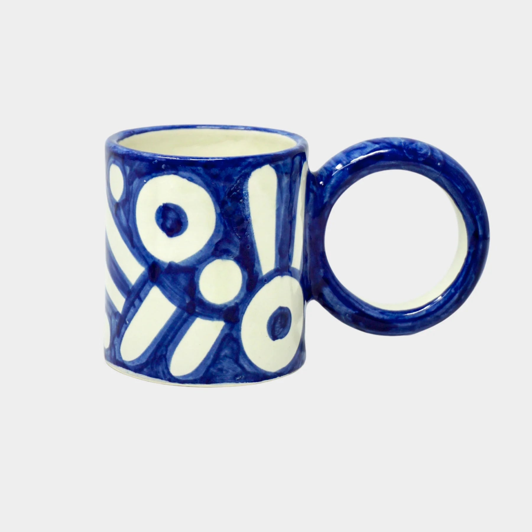 handpainted Round handle terracotta mug - Artisan Stories