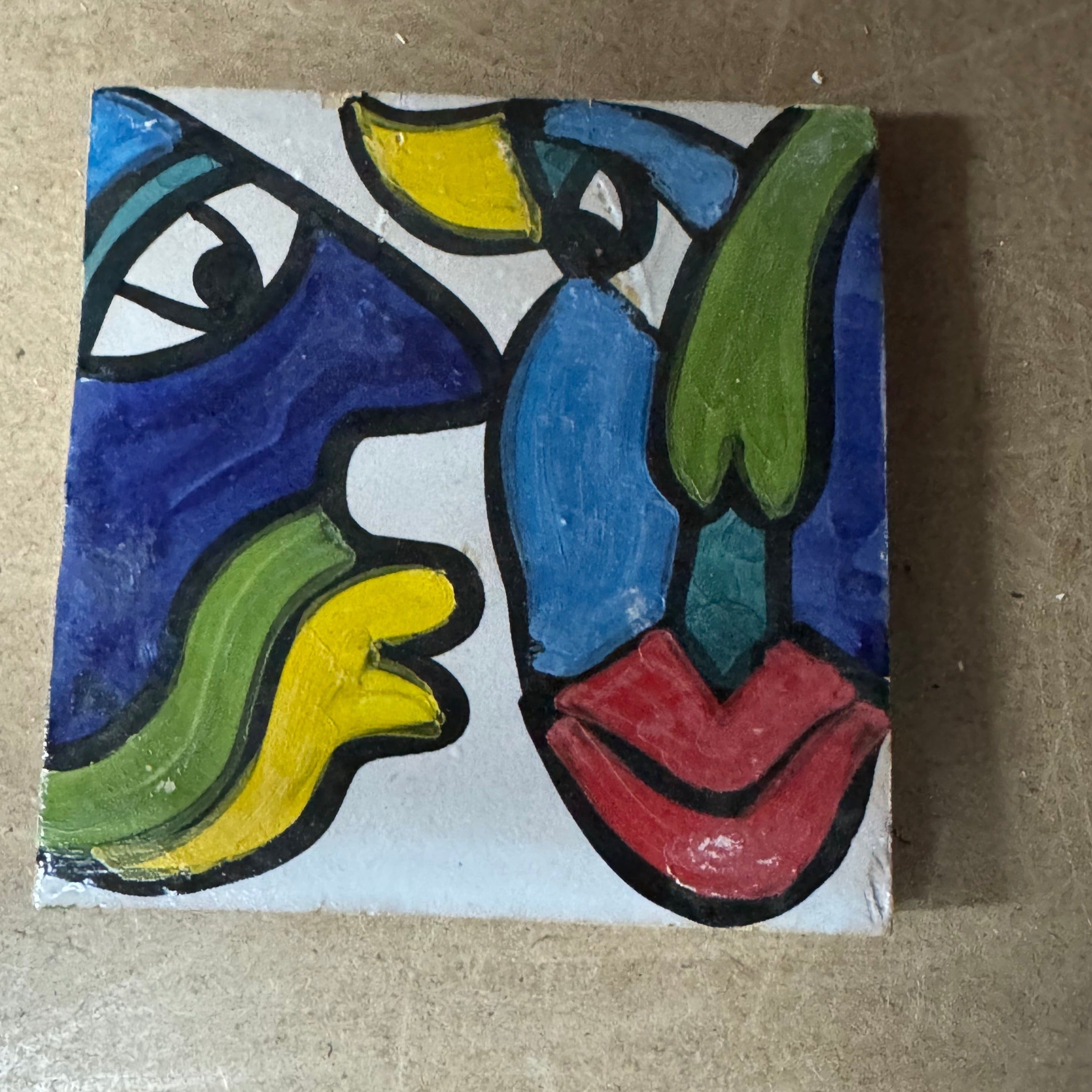 Cubist  ceramic coaster Tile