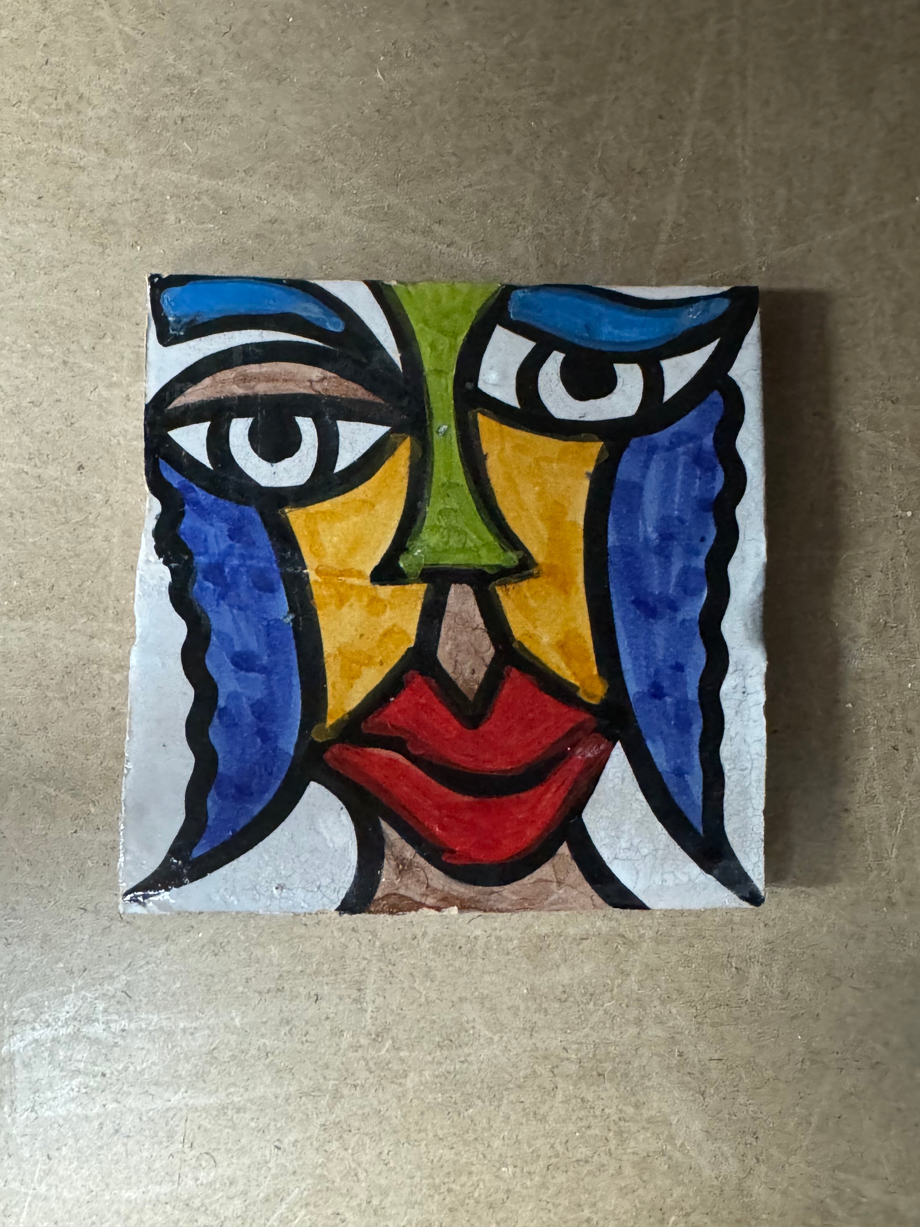 Cubist  ceramic coaster Tile