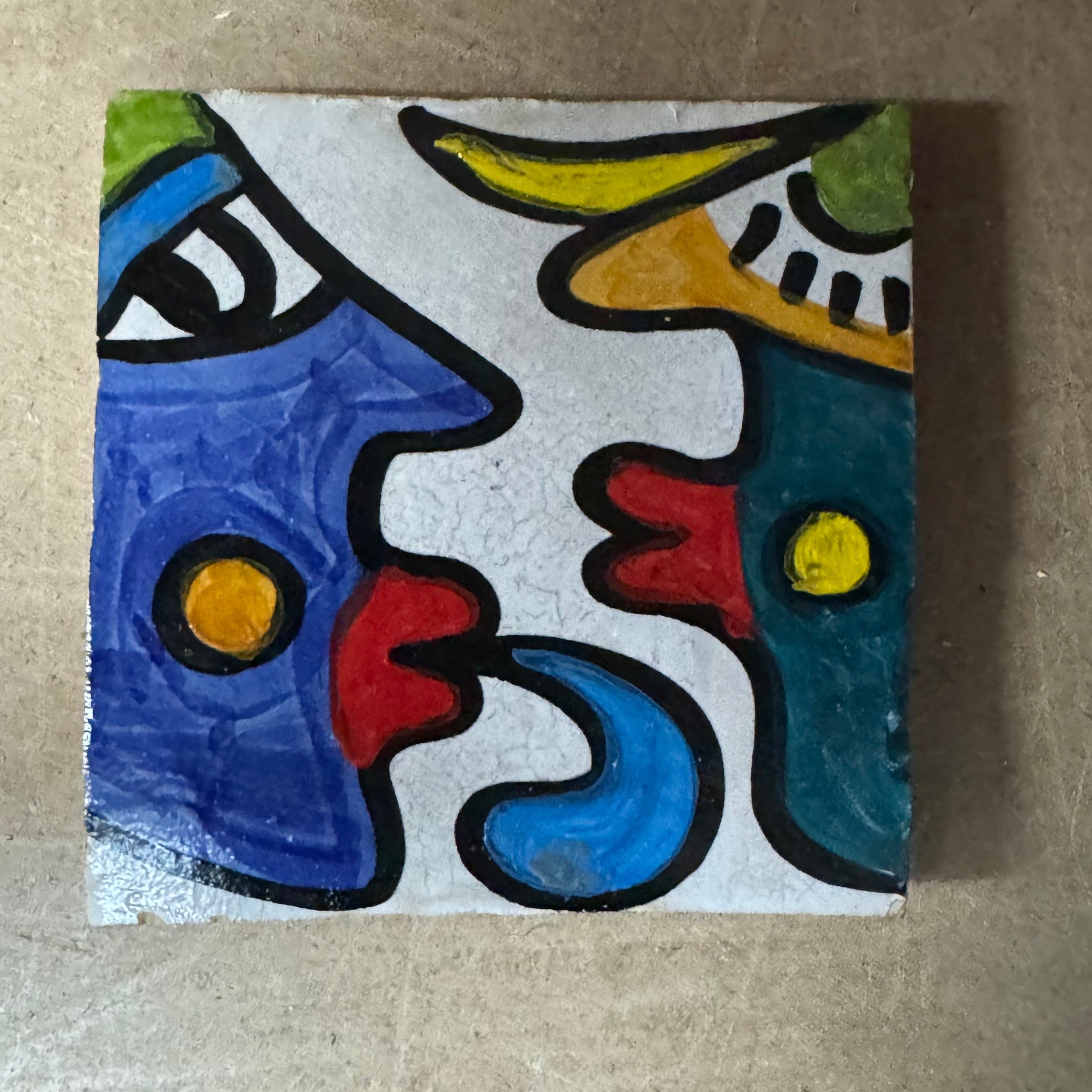 Cubist  ceramic coaster Tile