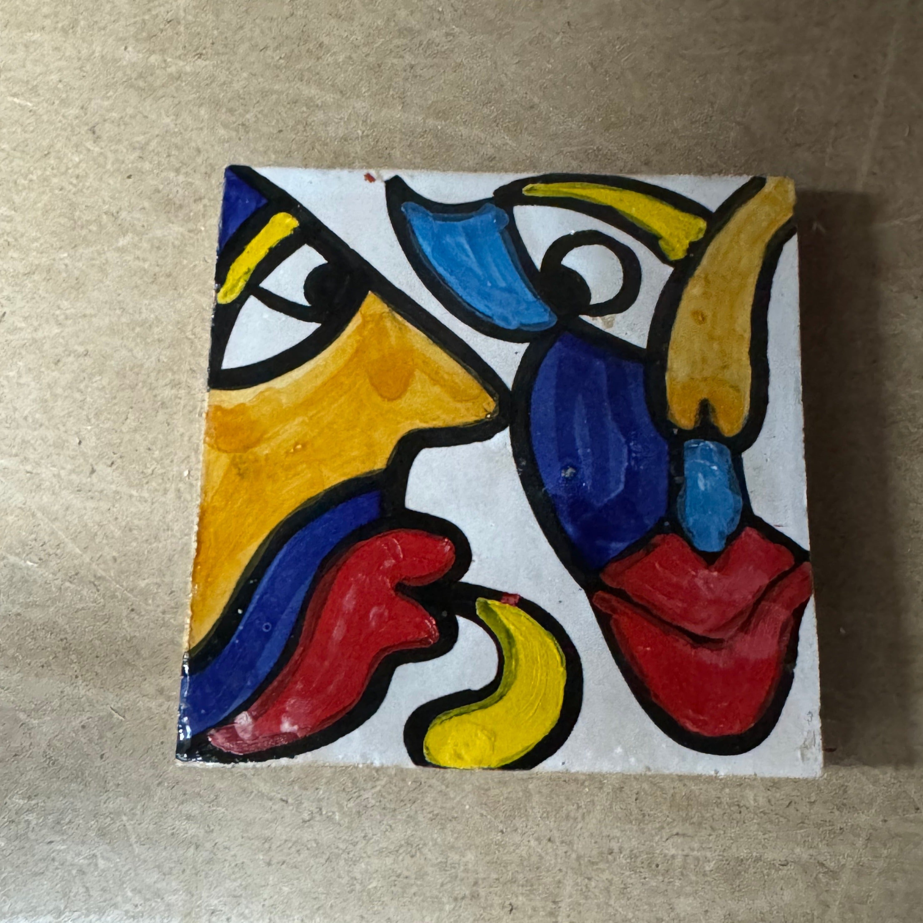 Cubist  ceramic coaster Tile