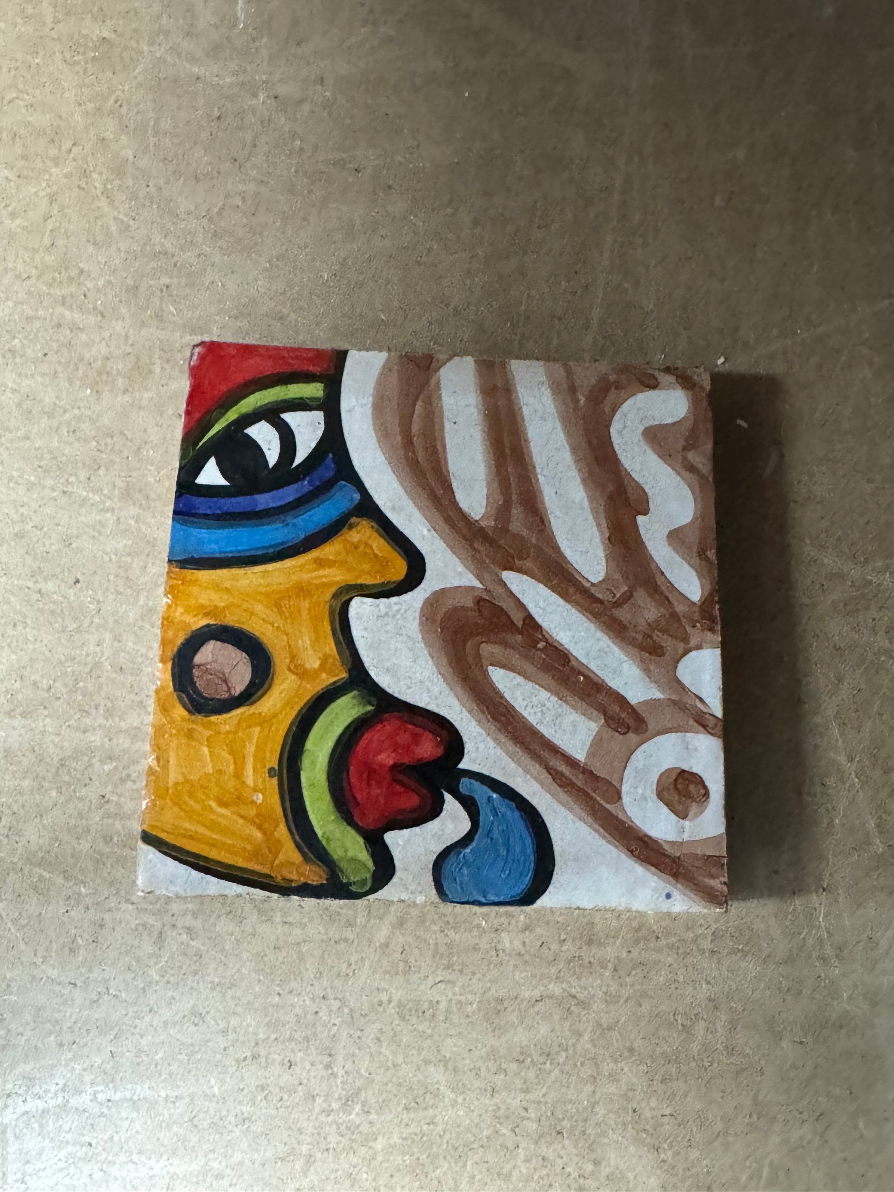 Cubist  ceramic coaster Tile