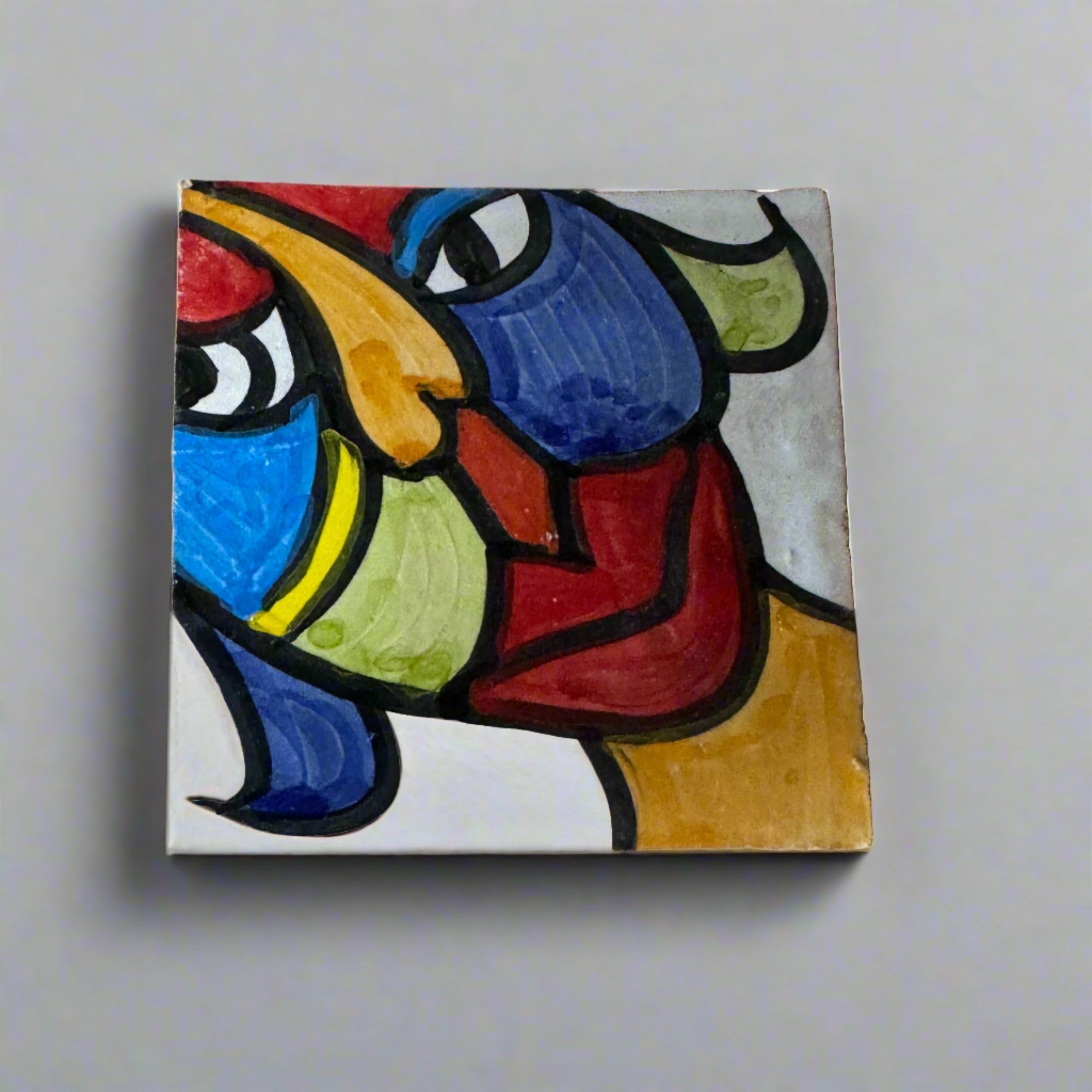 Cubist  ceramic coaster Tile