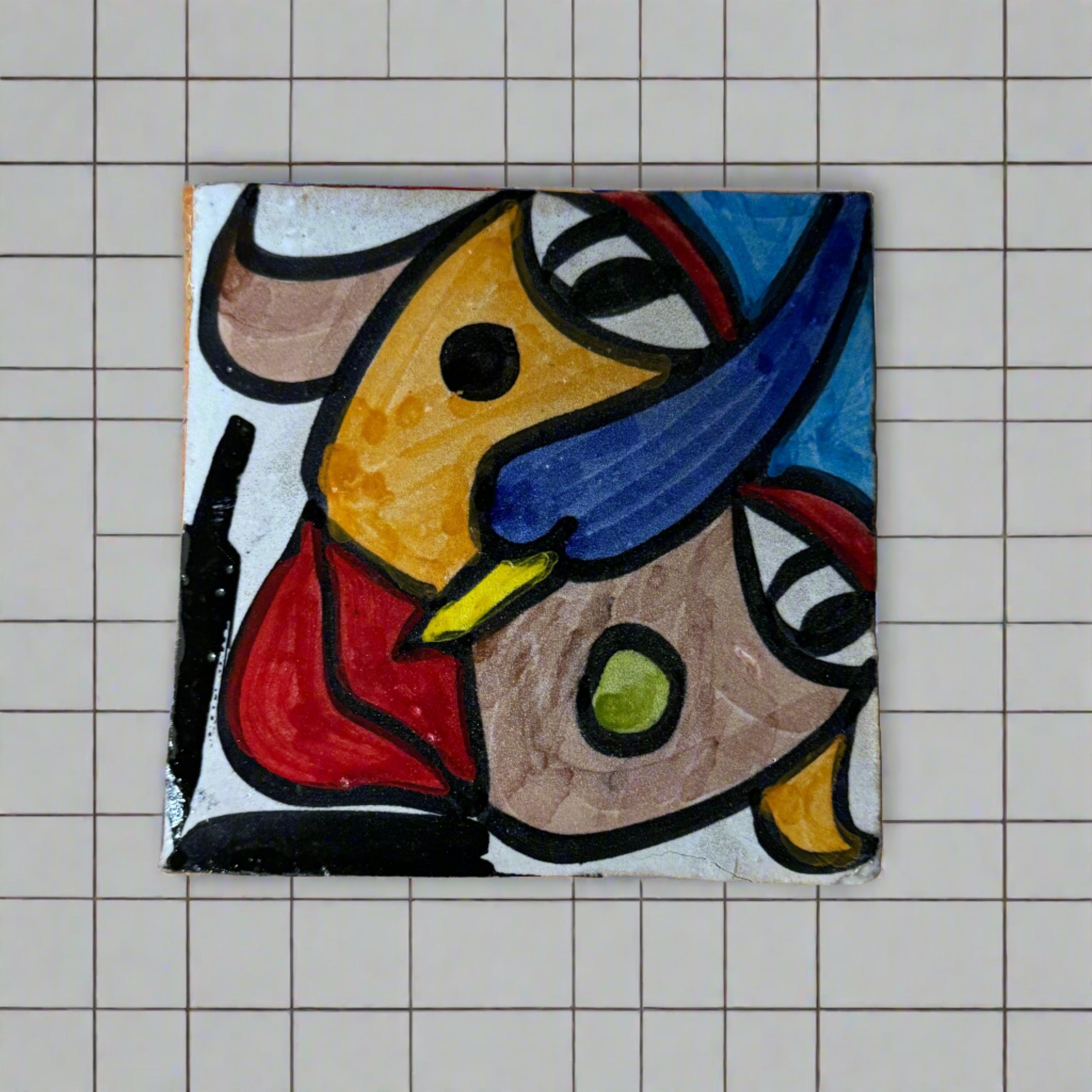 Cubist  ceramic coaster Tile