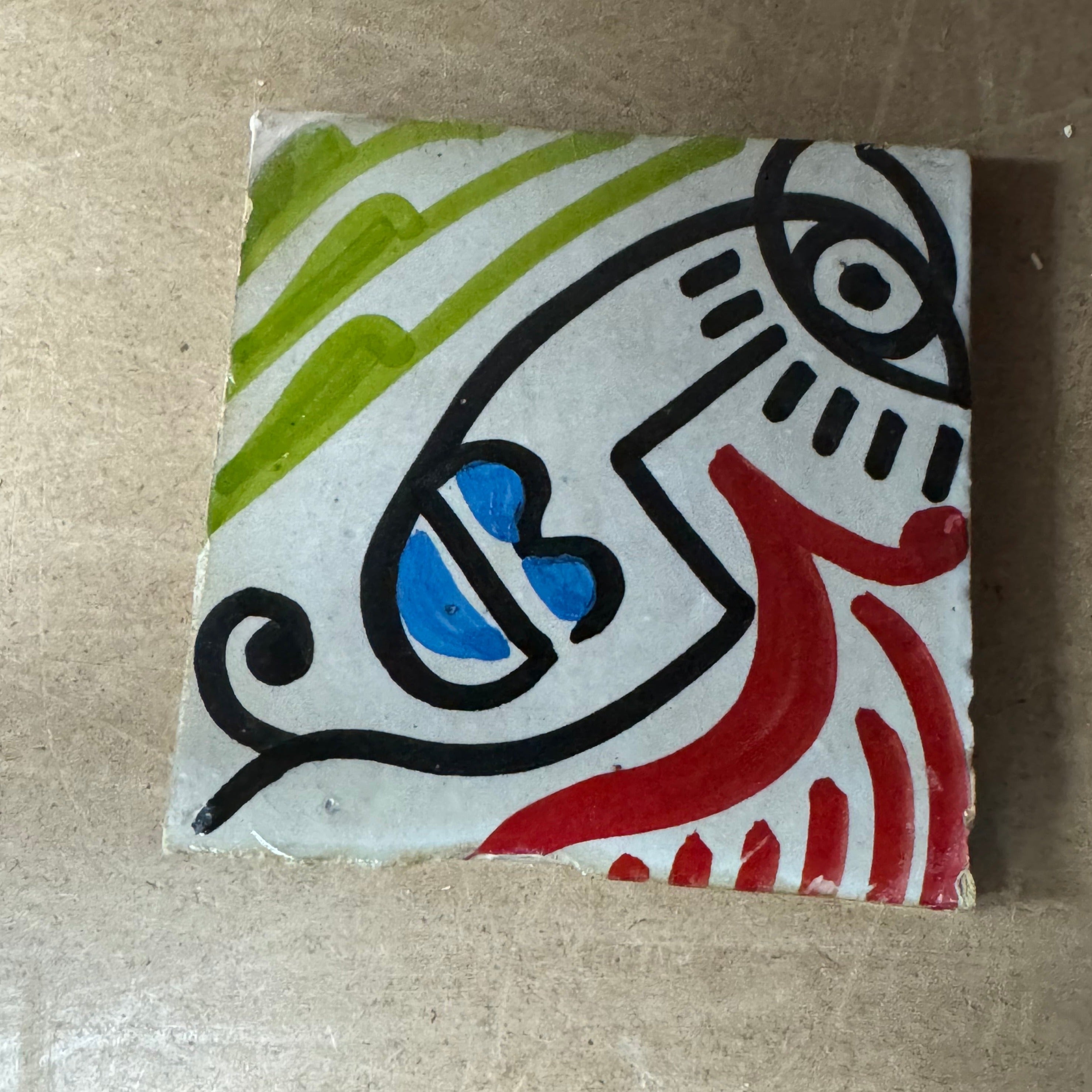 Cubist  ceramic coaster Tile