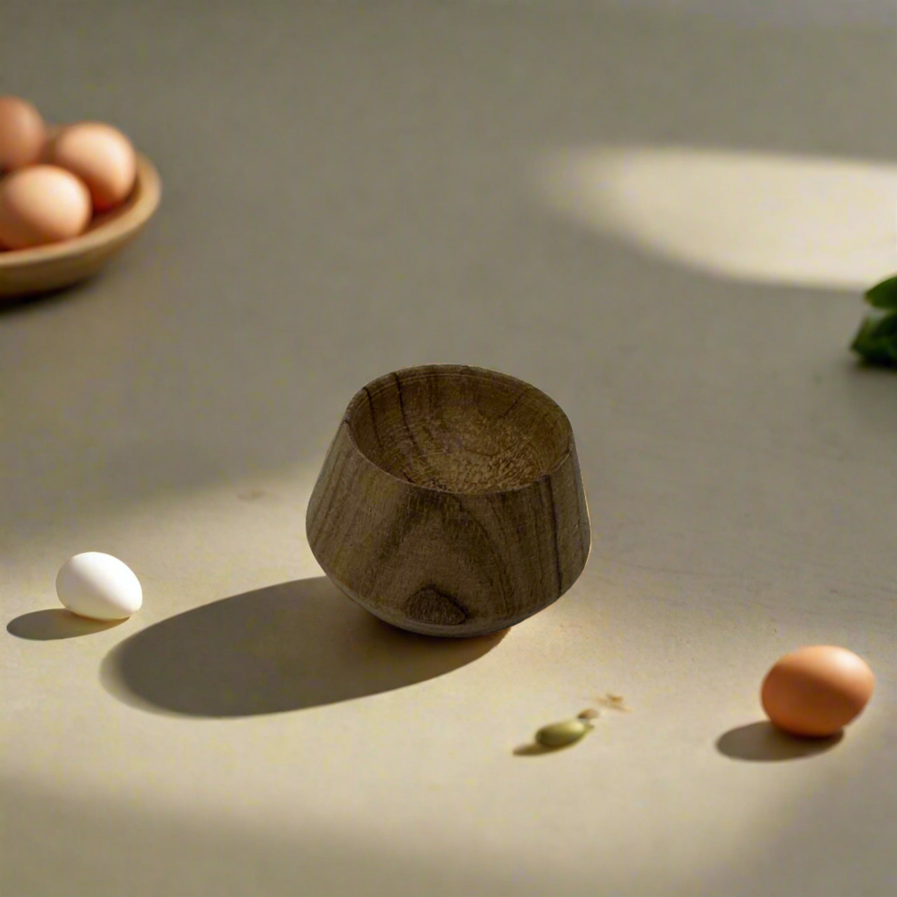 Handmade Walnut Wood Egg Cup | Modern Artisan Kitchenware