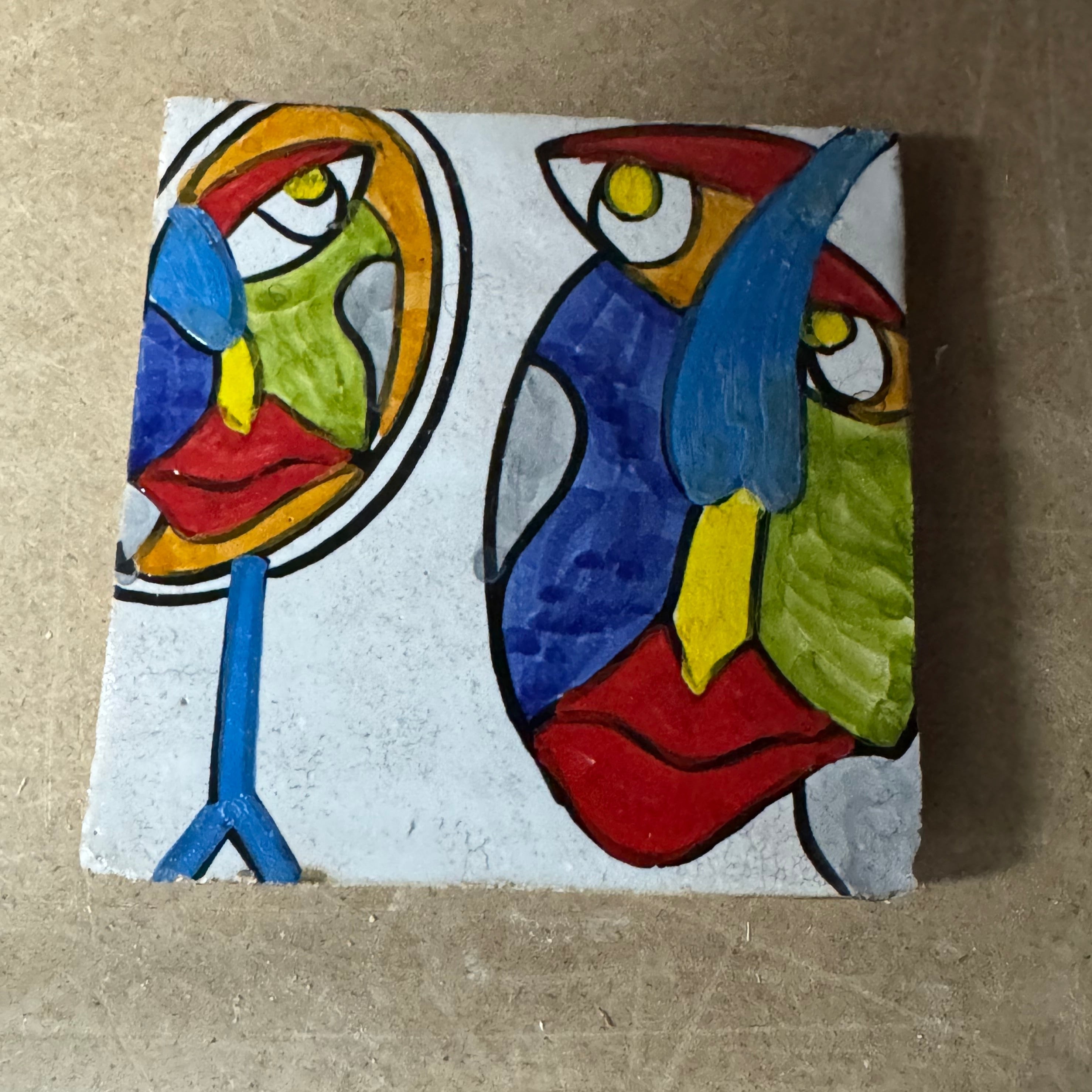 Cubist  ceramic coaster Tile