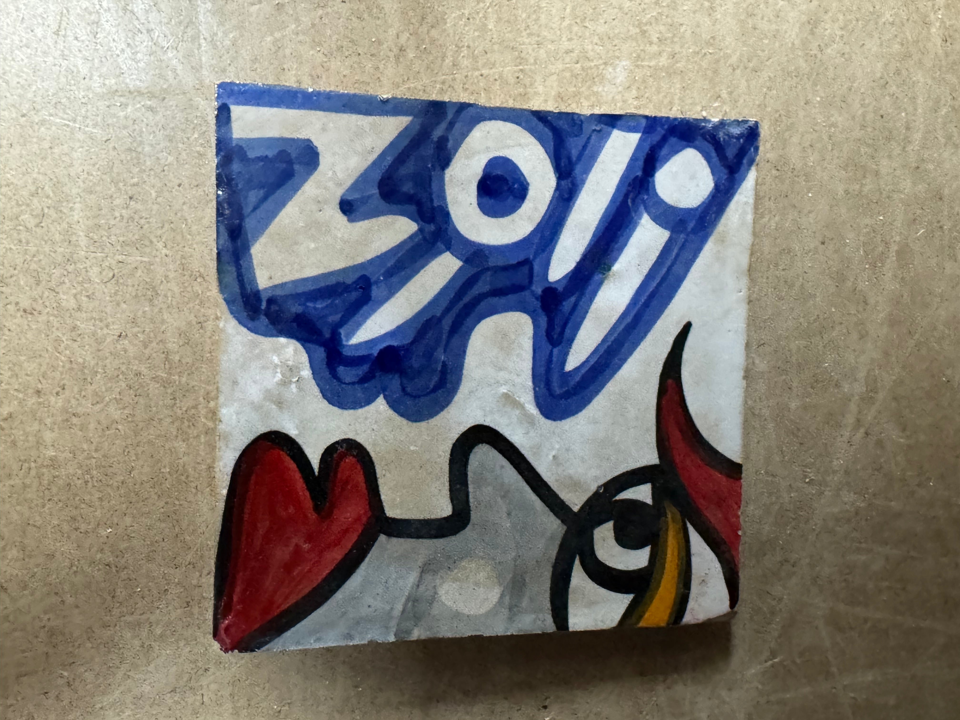 Cubist  ceramic coaster Tile