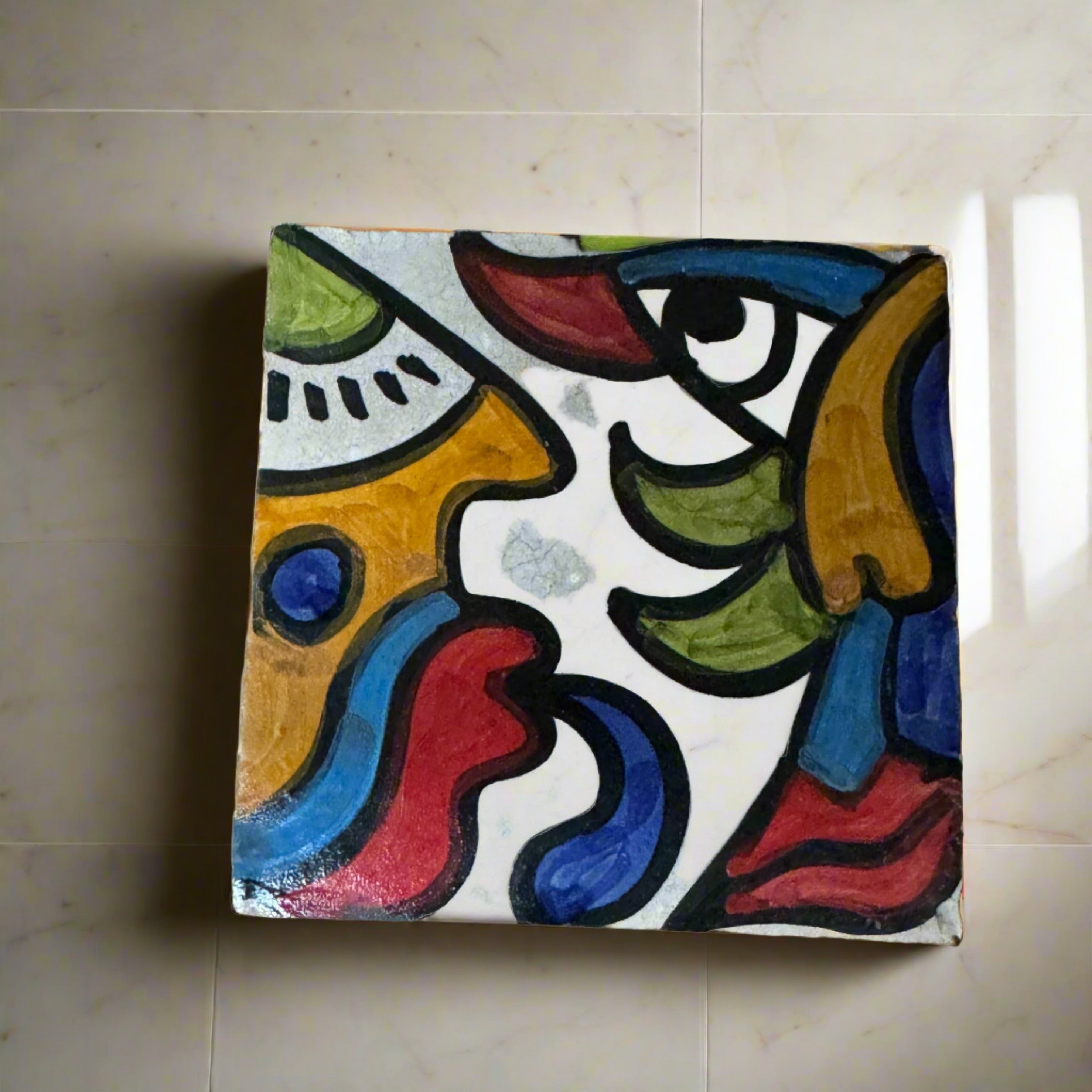 Cubist  ceramic coaster Tile