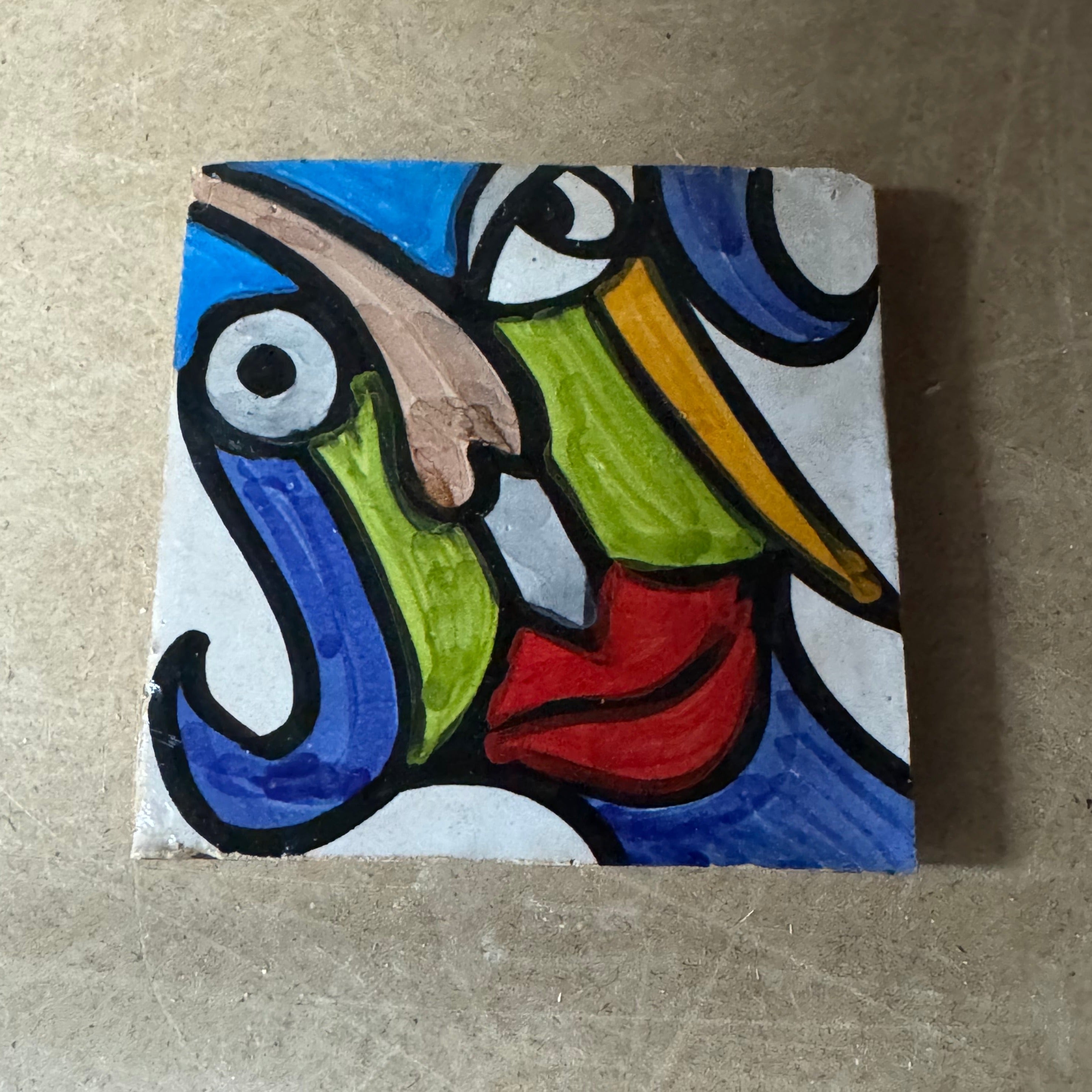 Cubist  ceramic coaster Tile