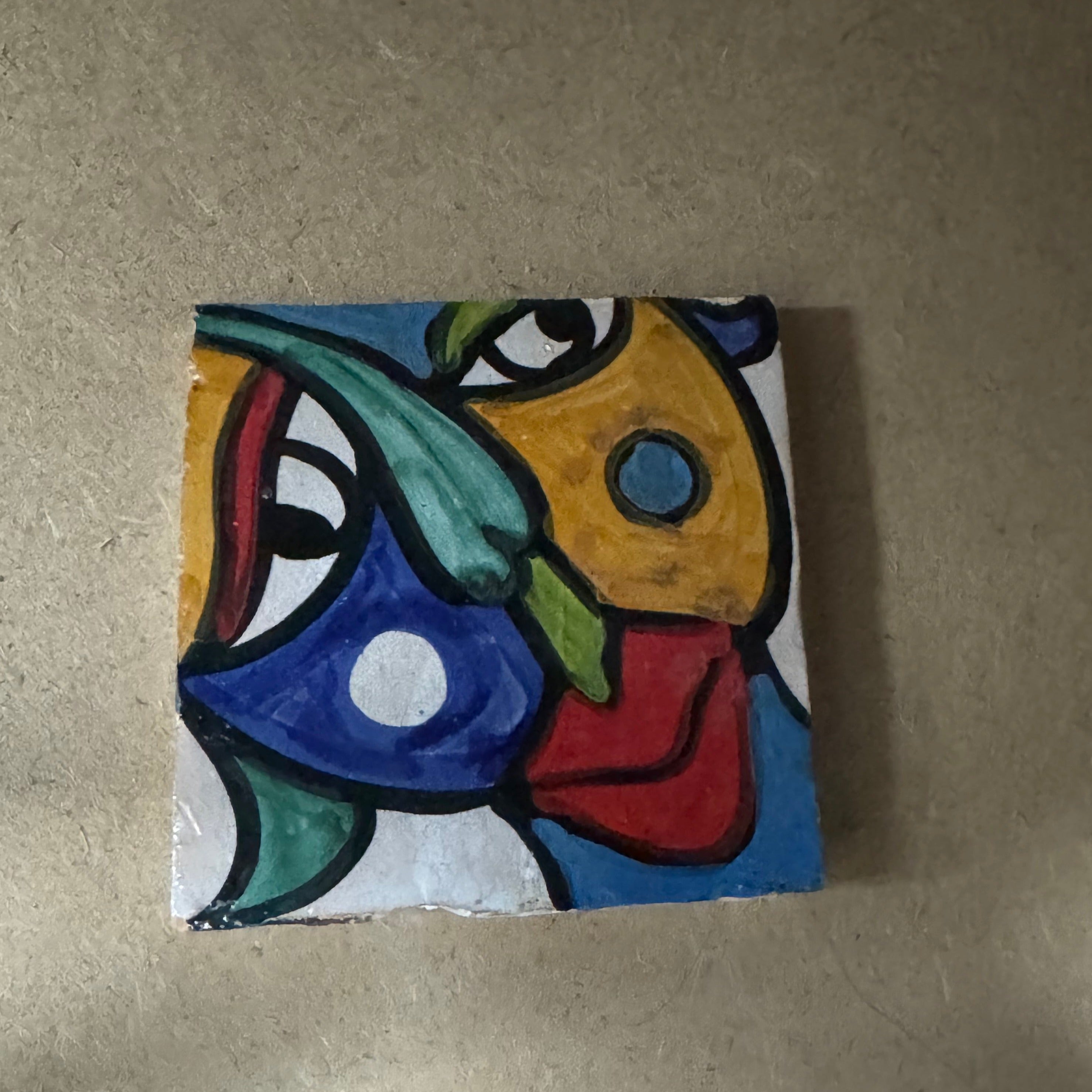 Cubist  ceramic coaster Tile