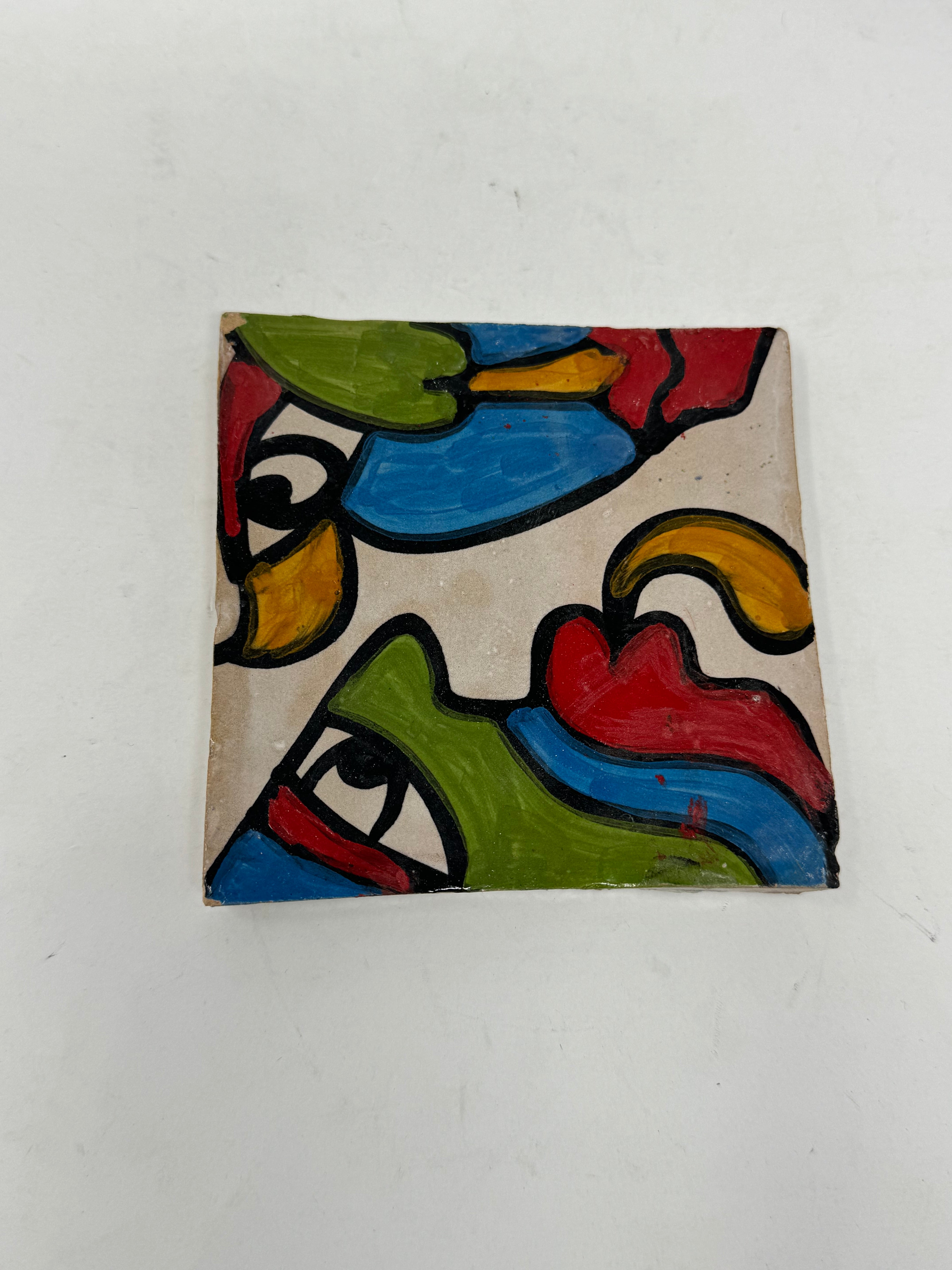 Cubist  ceramic coaster Tile