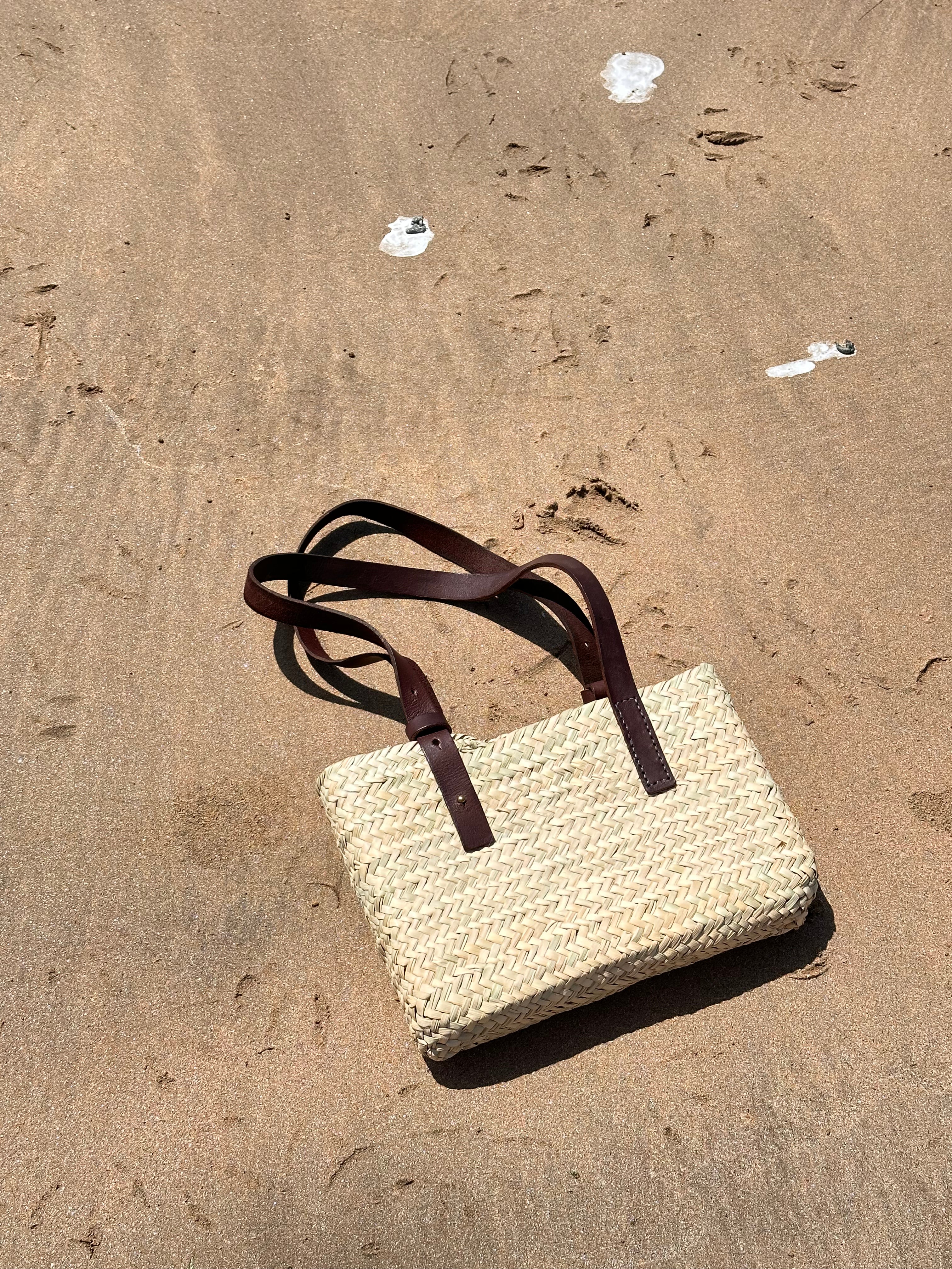 Handwoven Straw Clutch Bag With Strap