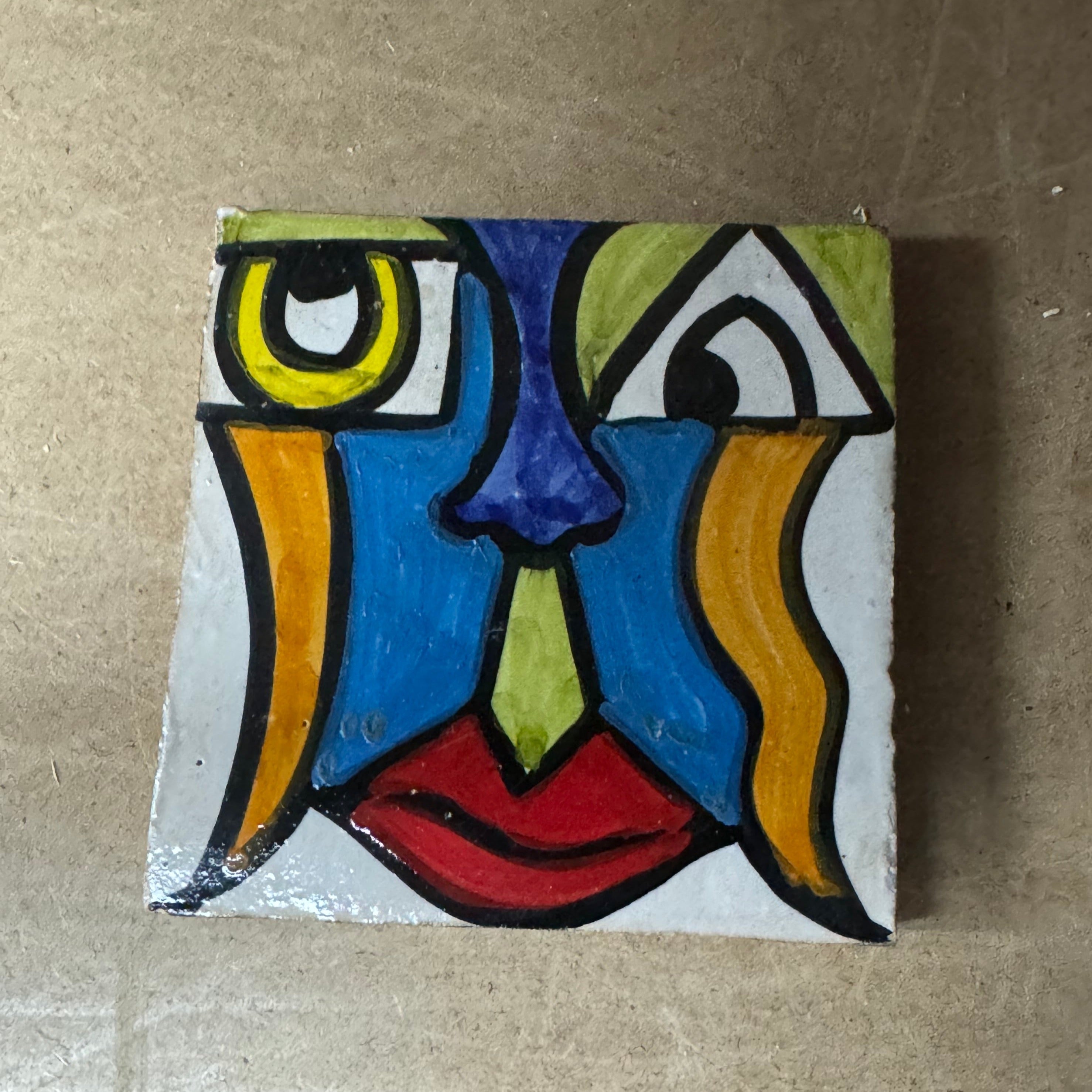 Cubist  ceramic coaster Tile