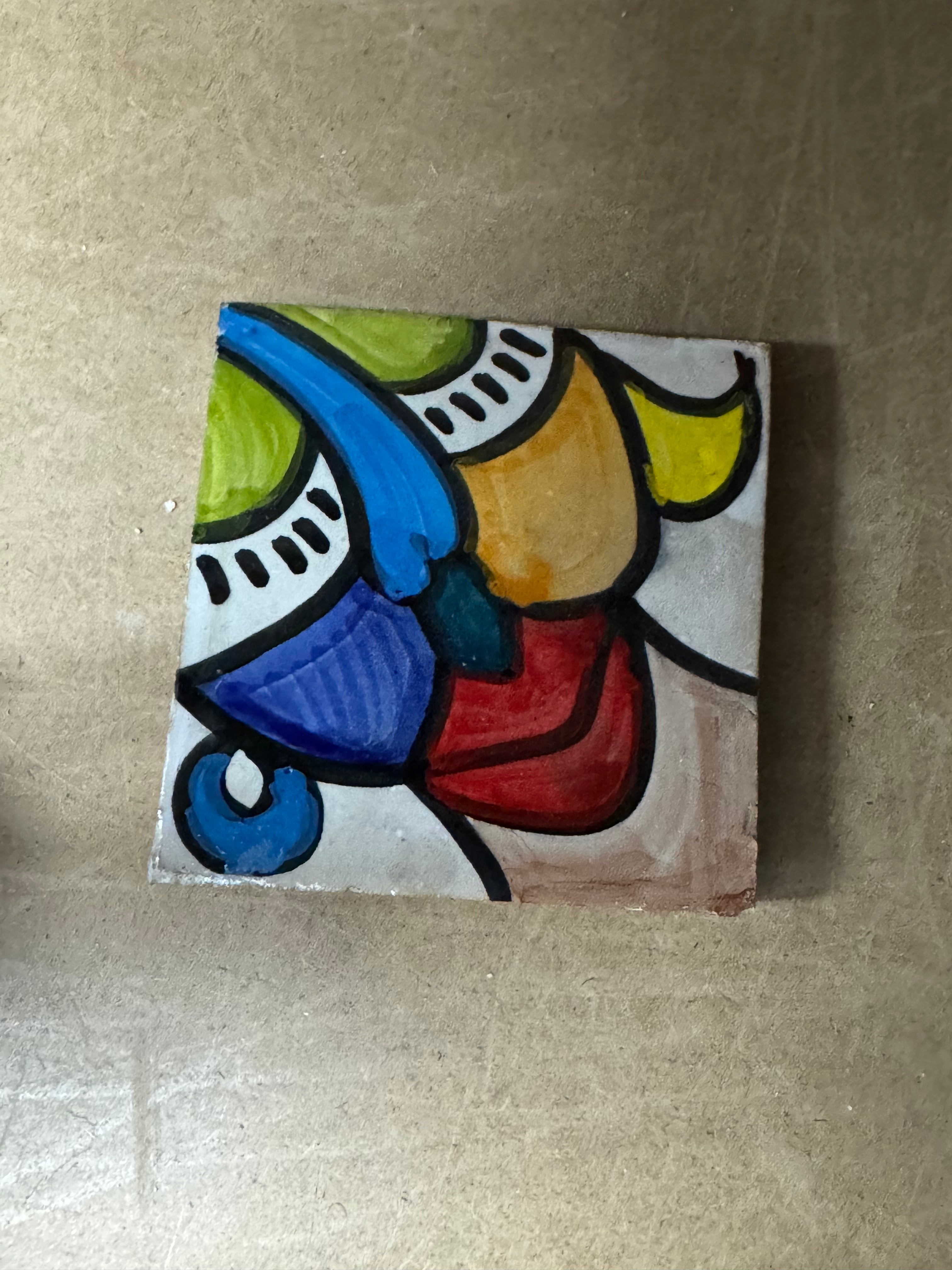 Cubist  ceramic coaster Tile