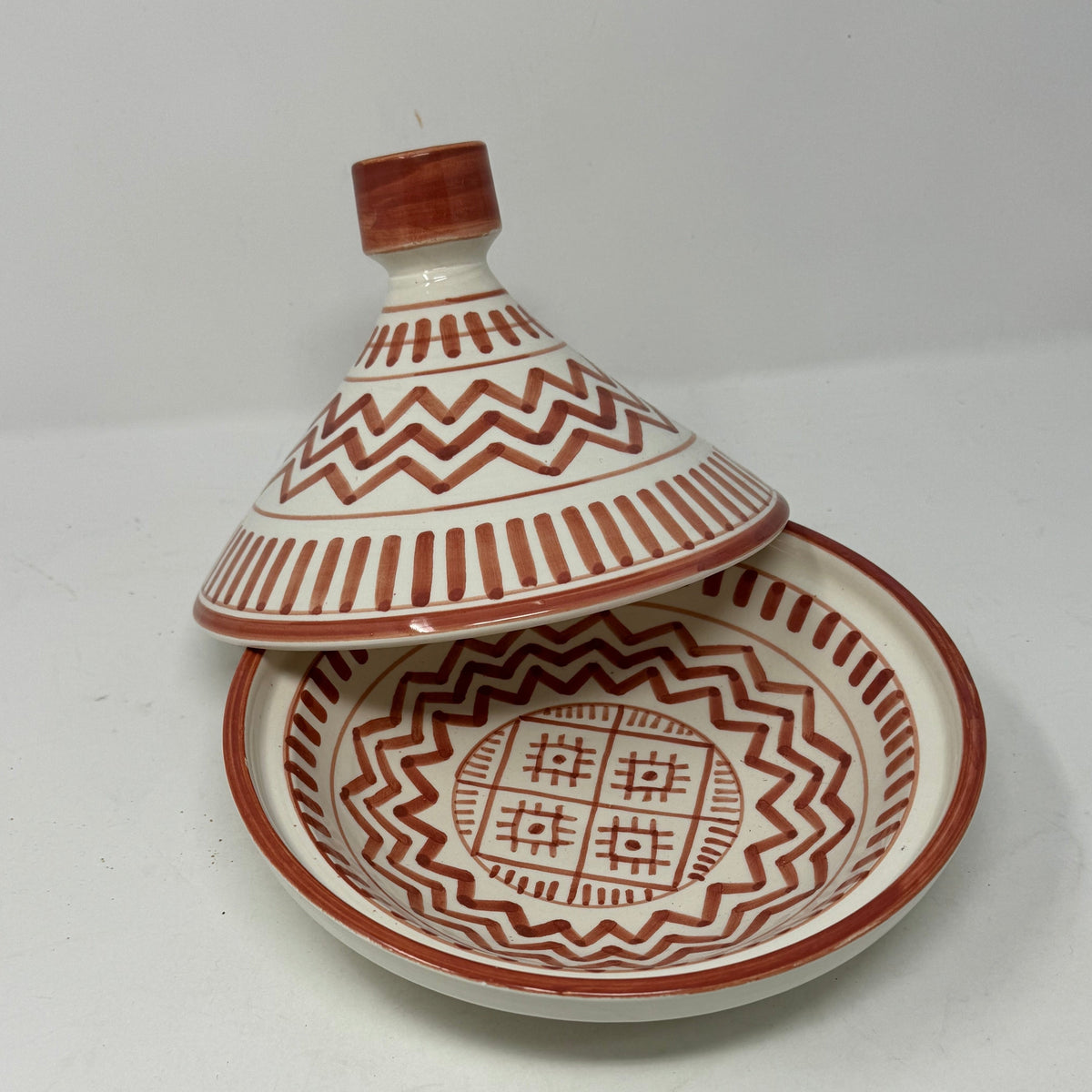Aztek Pattern Ceramic Serving Dish Tagine - Artisan Stories
