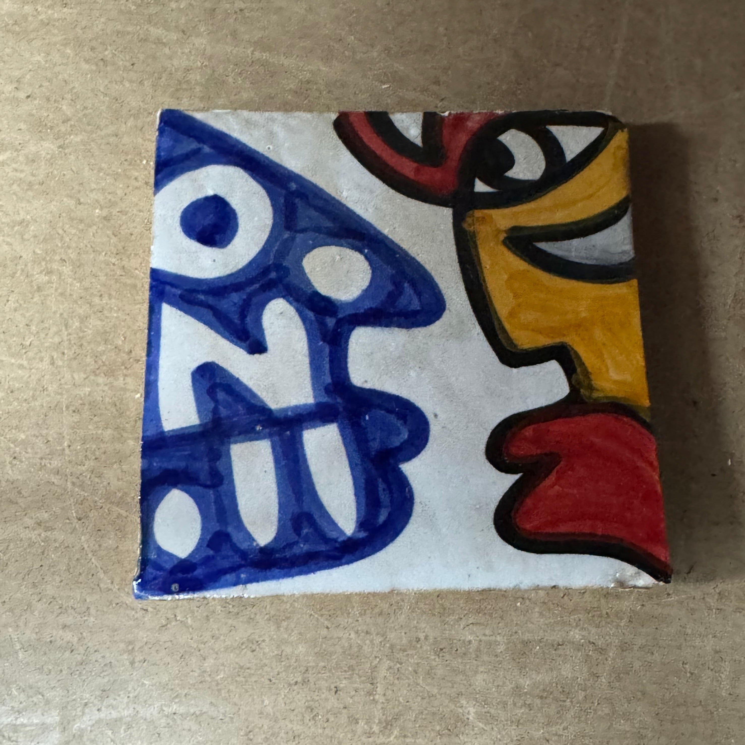 Cubist  ceramic coaster Tile