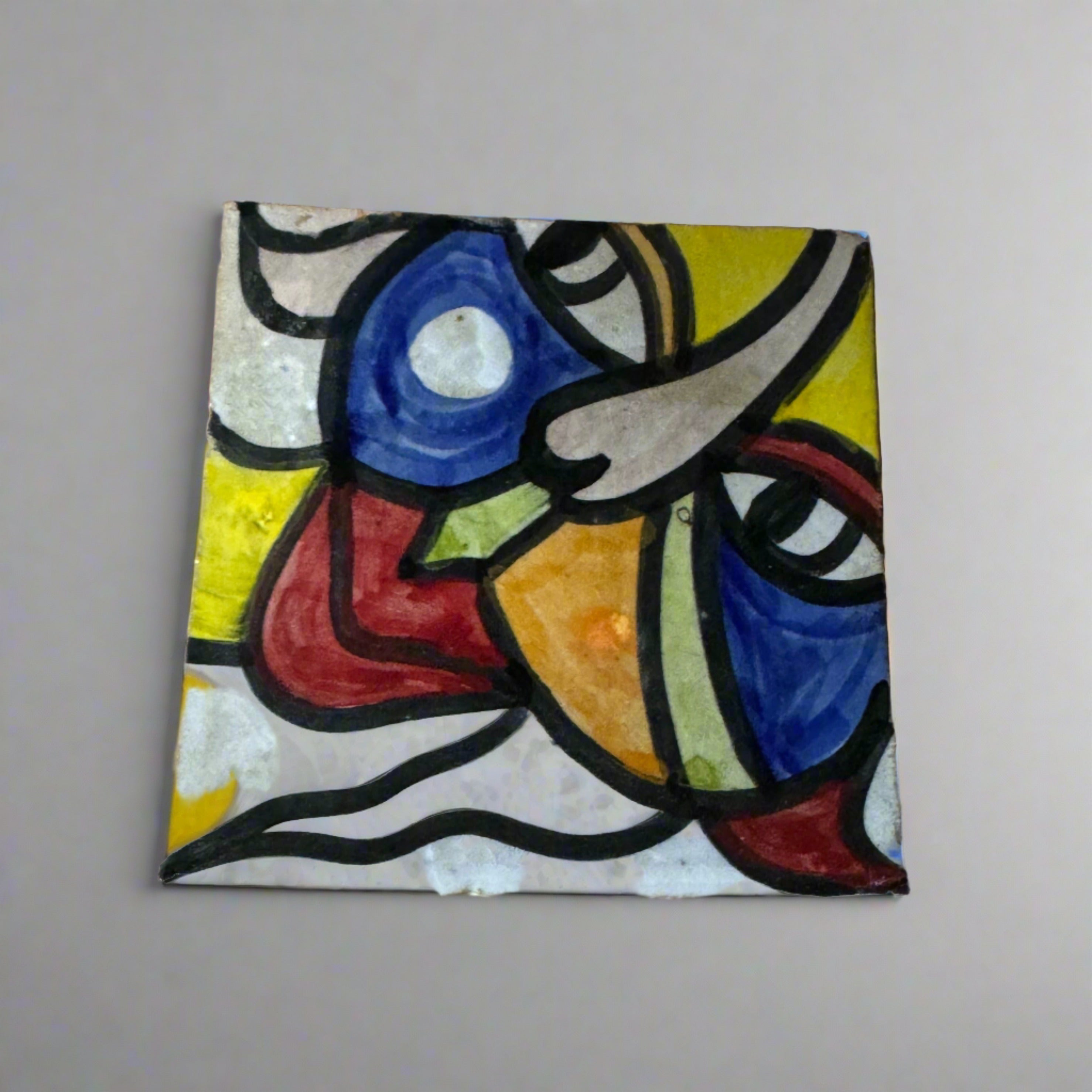 Cubist  ceramic coaster Tile