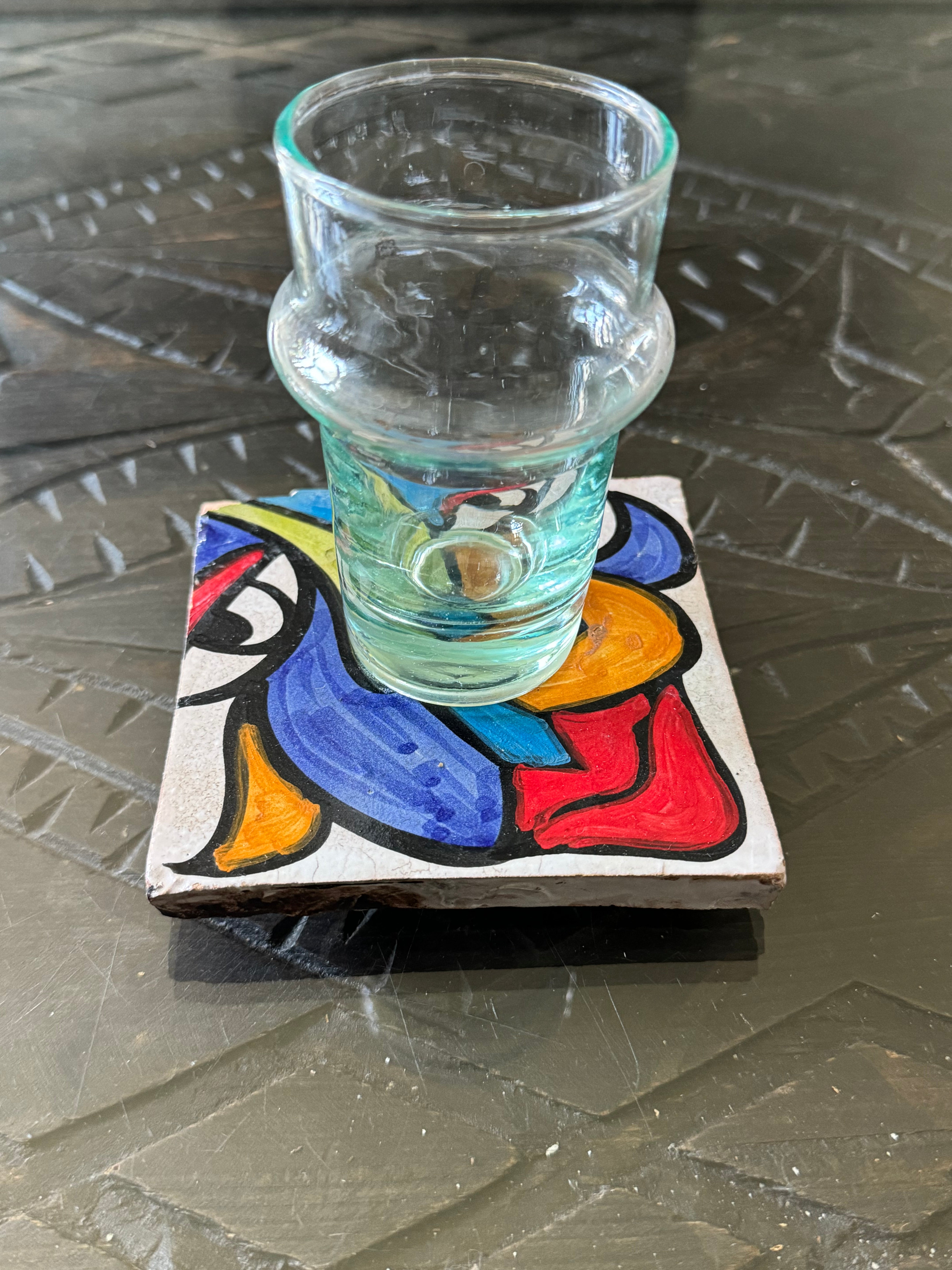 Cubist  ceramic coaster Tile