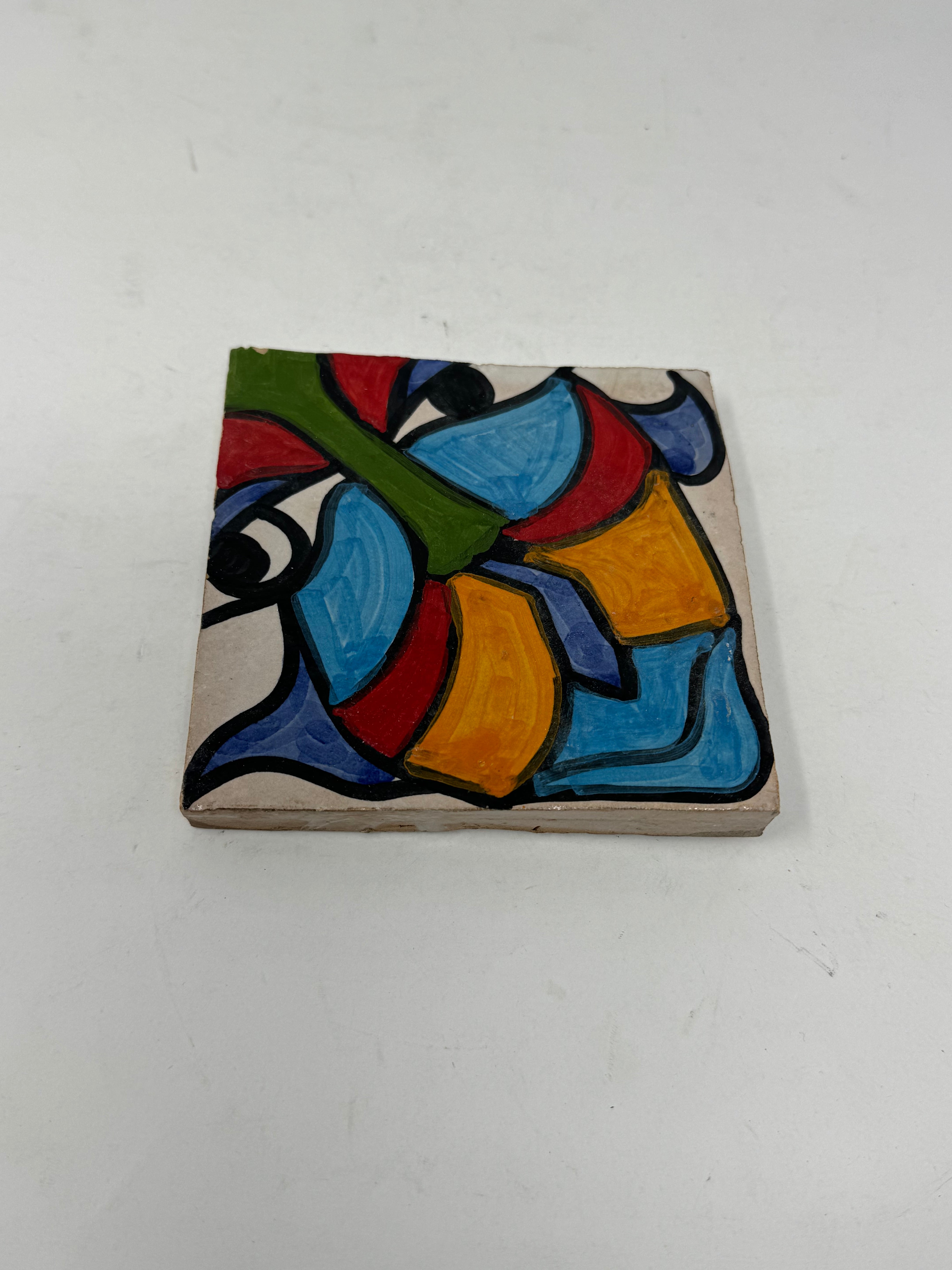 Cubist  ceramic coaster Tile