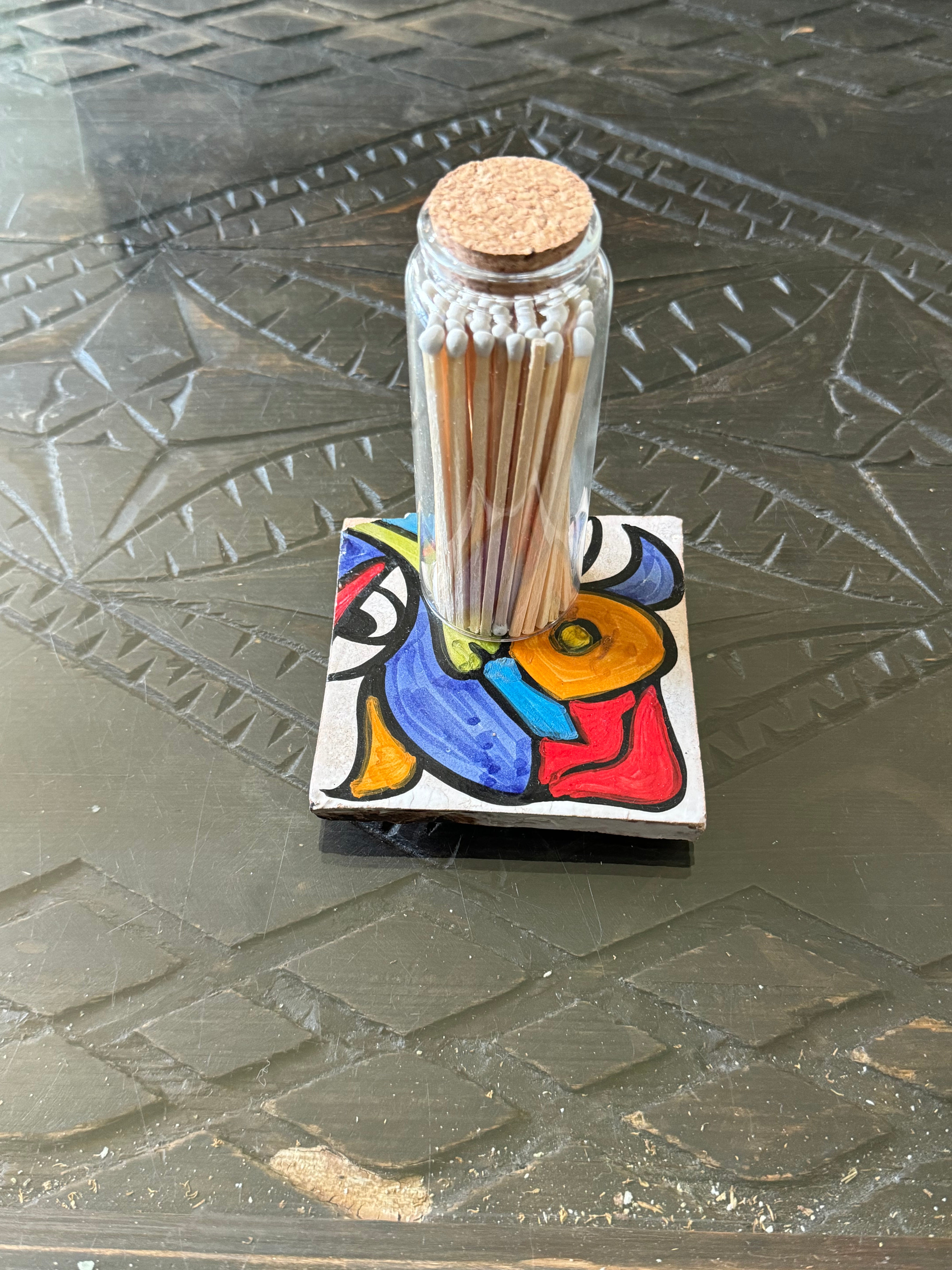 Cubist  ceramic coaster Tile