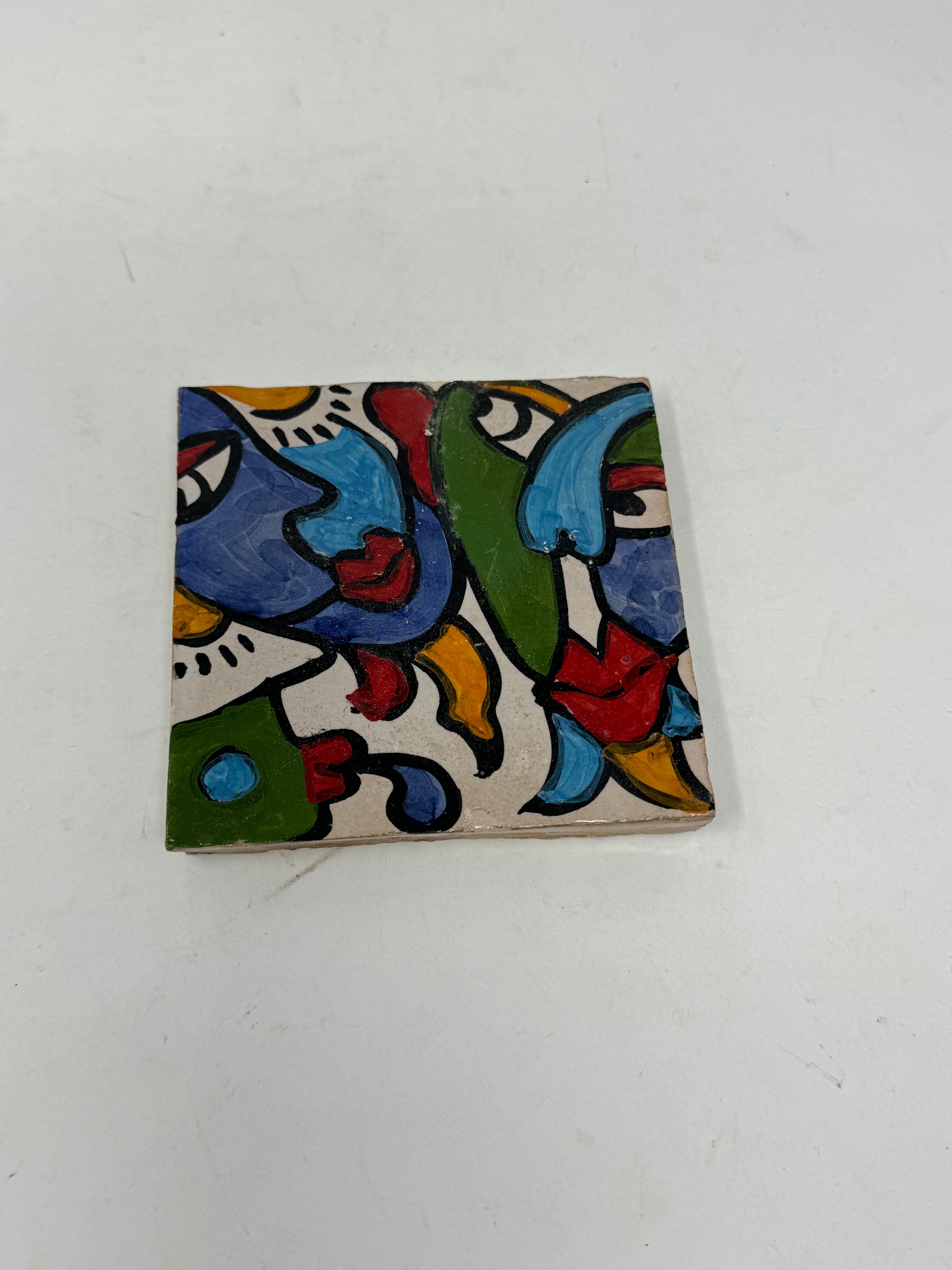 Cubist  ceramic coaster Tile