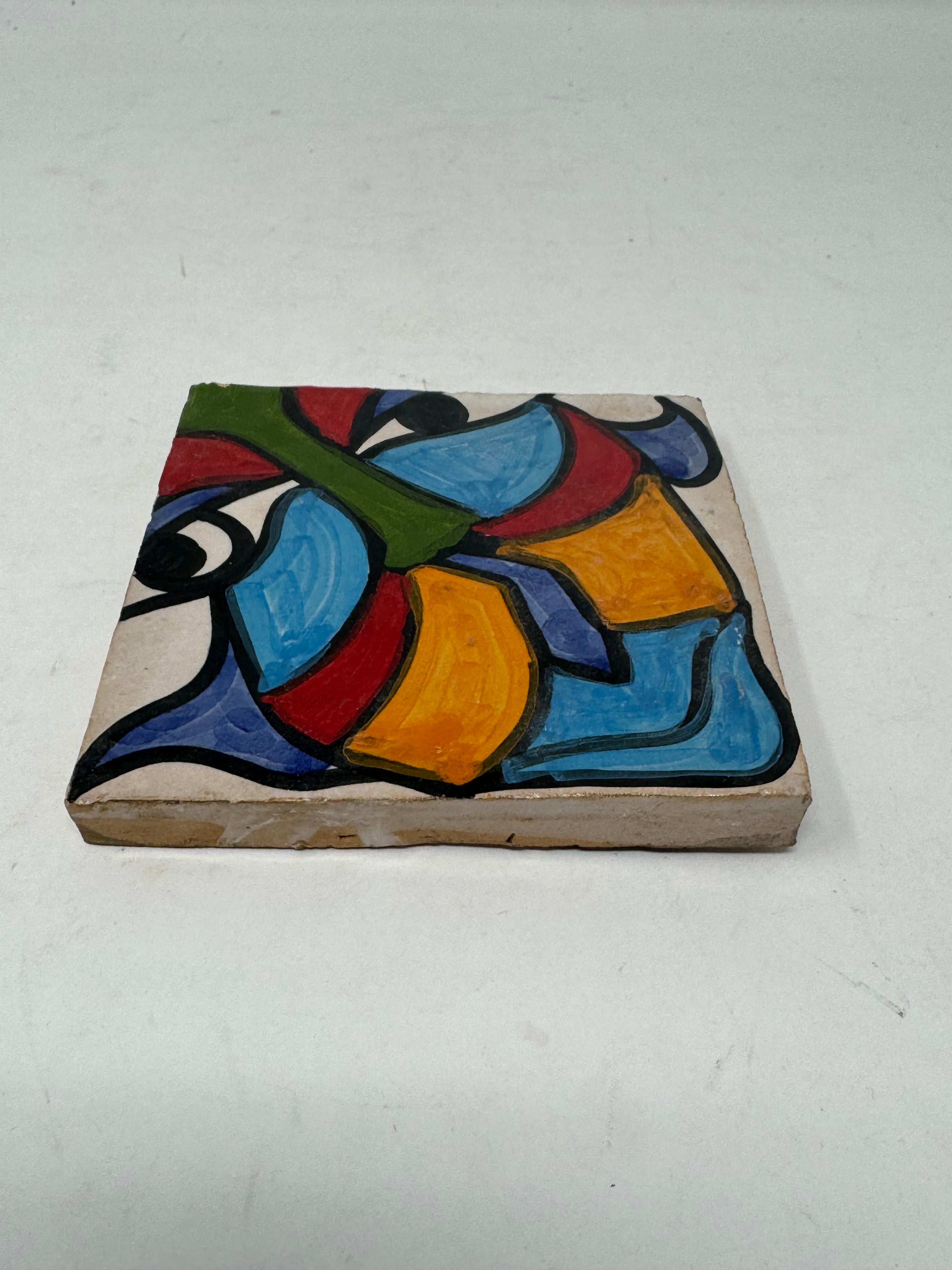 Cubist  ceramic coaster Tile