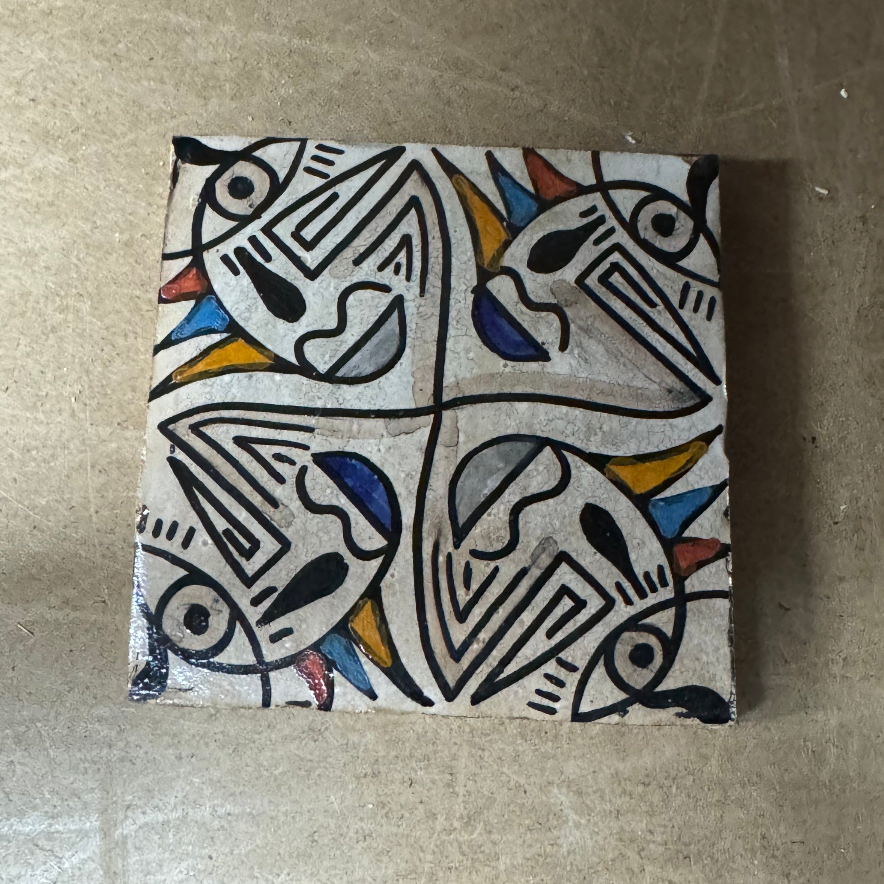 Cubist  ceramic coaster Tile