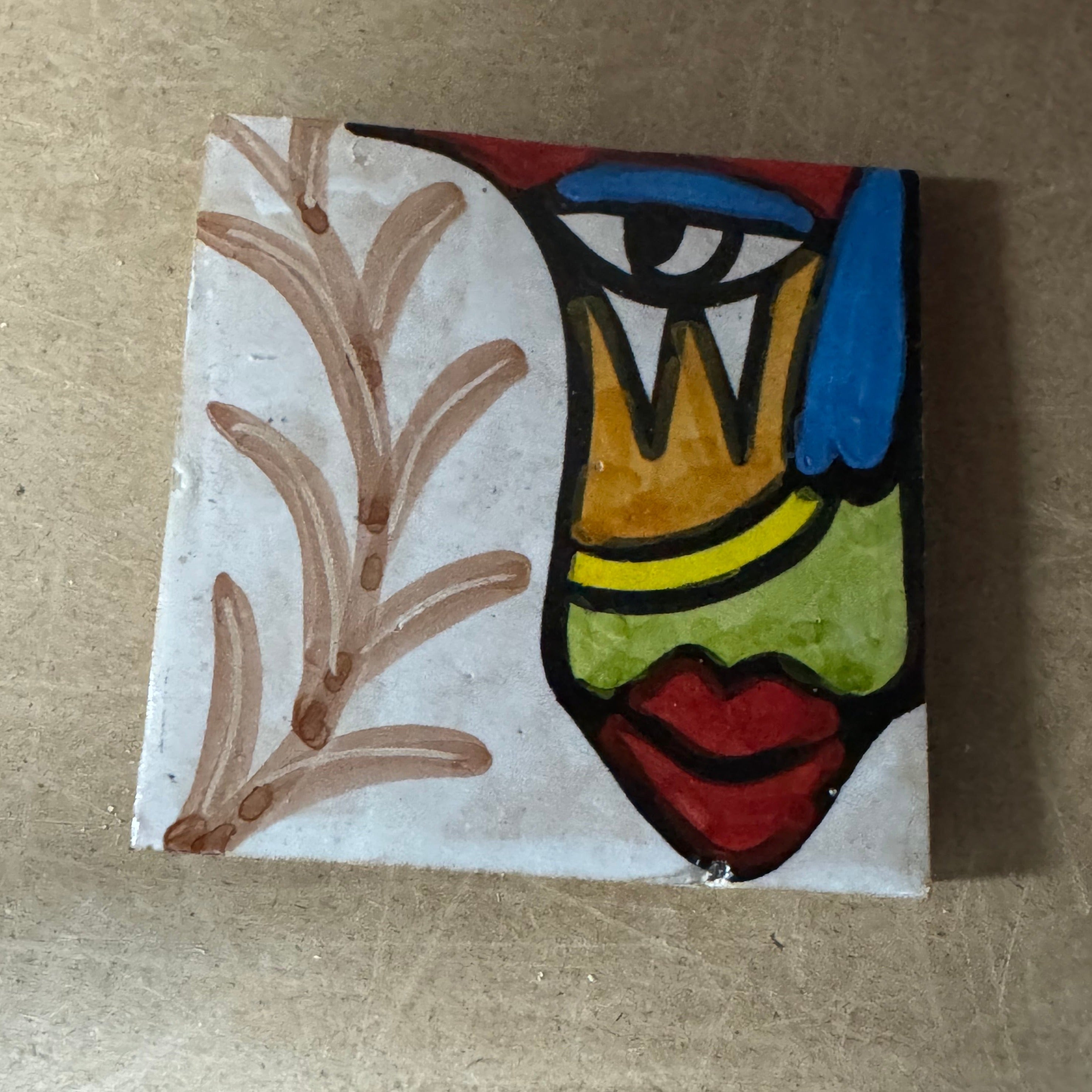 Cubist  ceramic coaster Tile