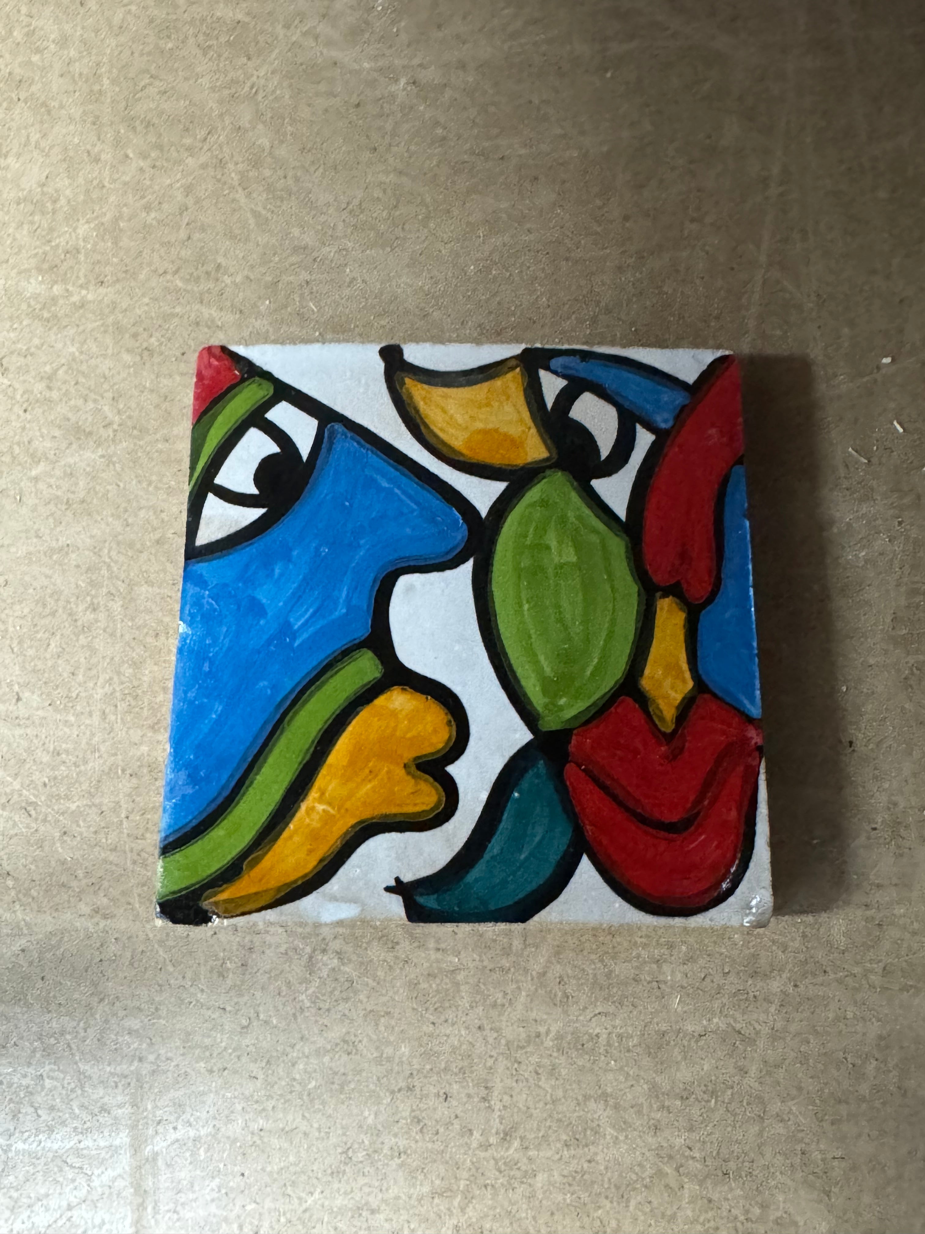 Cubist  ceramic coaster Tile