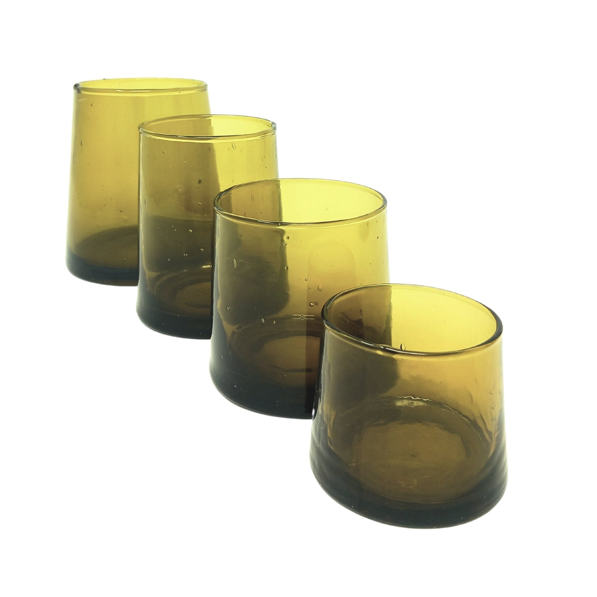 Inverted Recycled Drinking Glass Brown - Artisan Stories