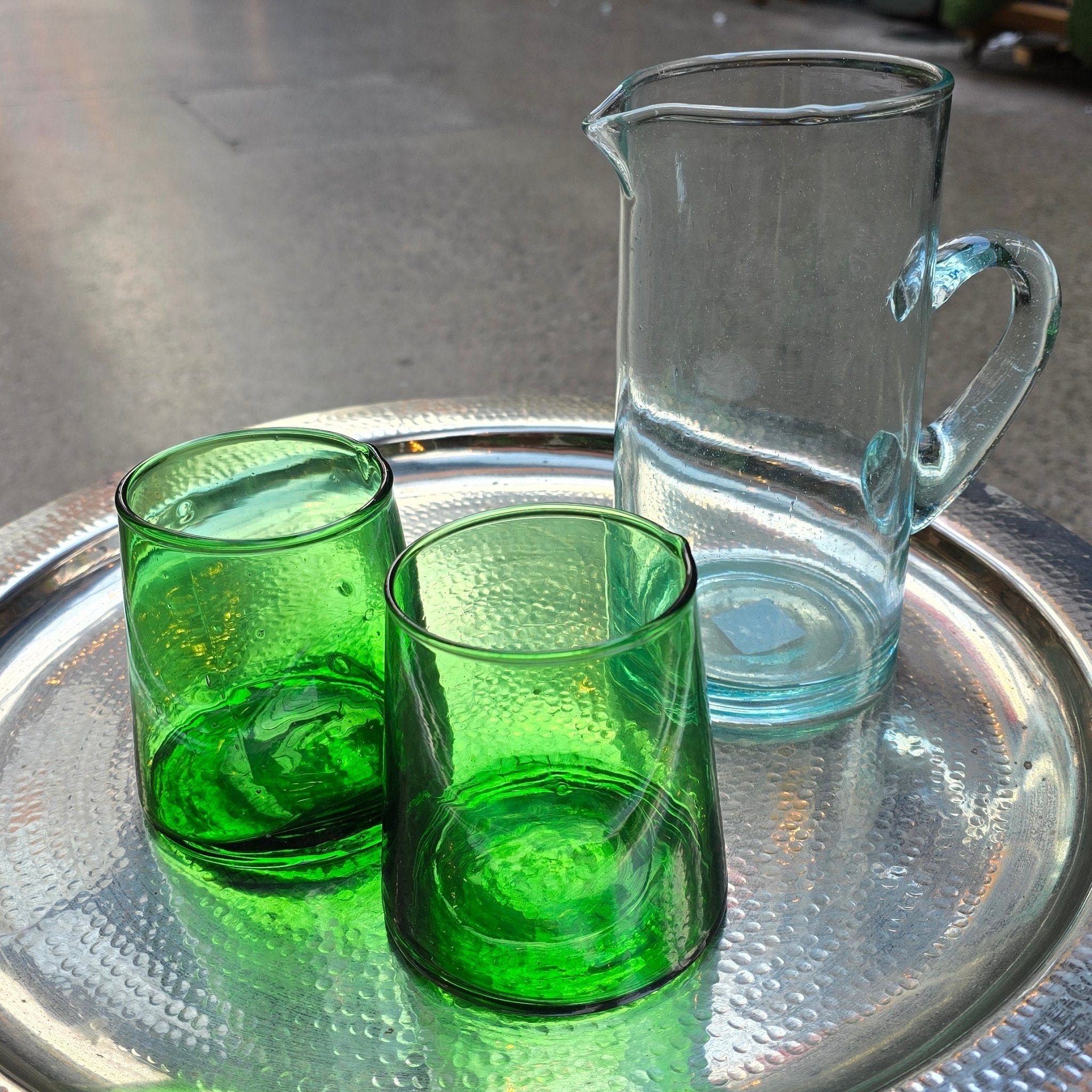 Inverted Recycled Drinking Glass Green - Artisan Stories