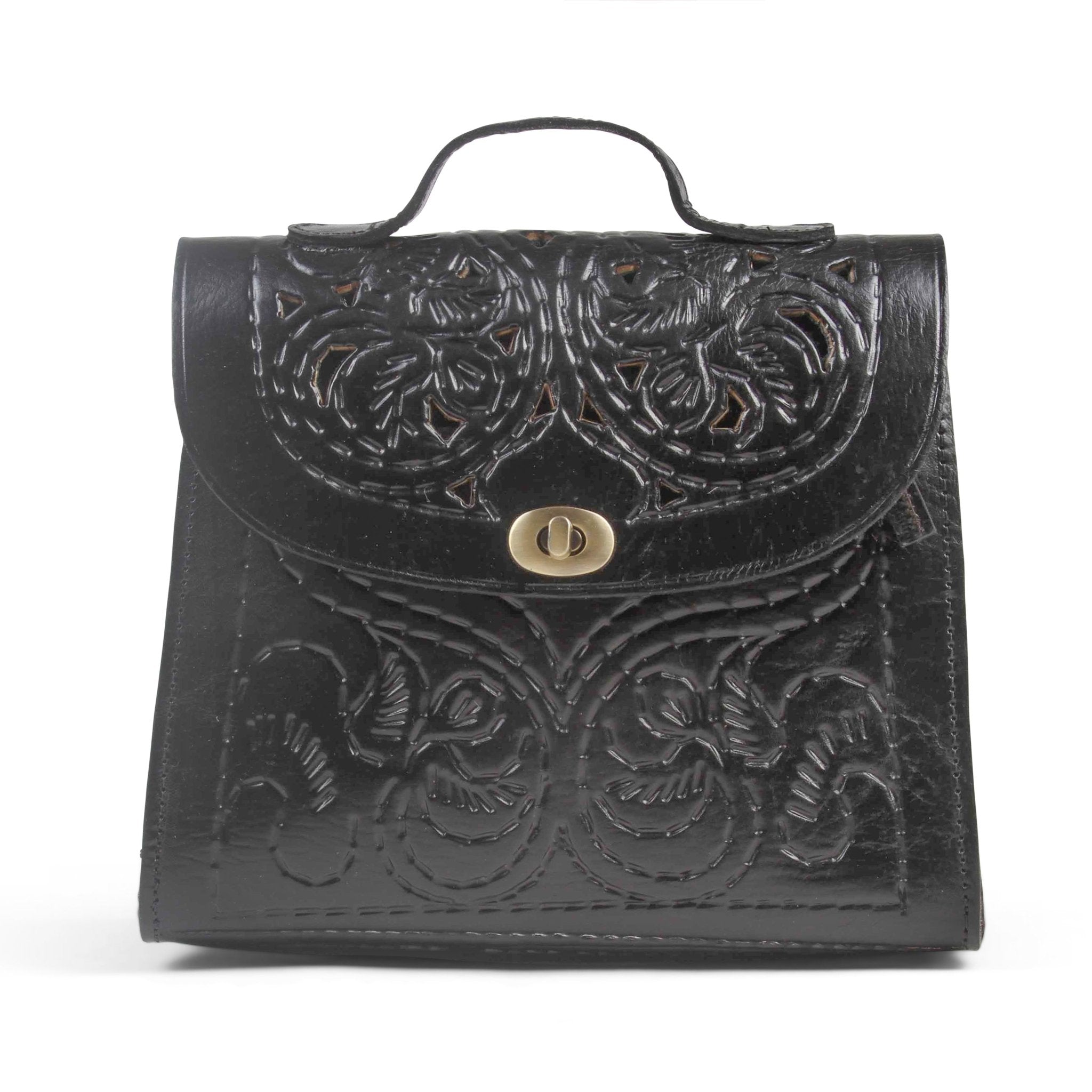 Jasmine Handcrafted Black Leather Handbag - Artisan Stories