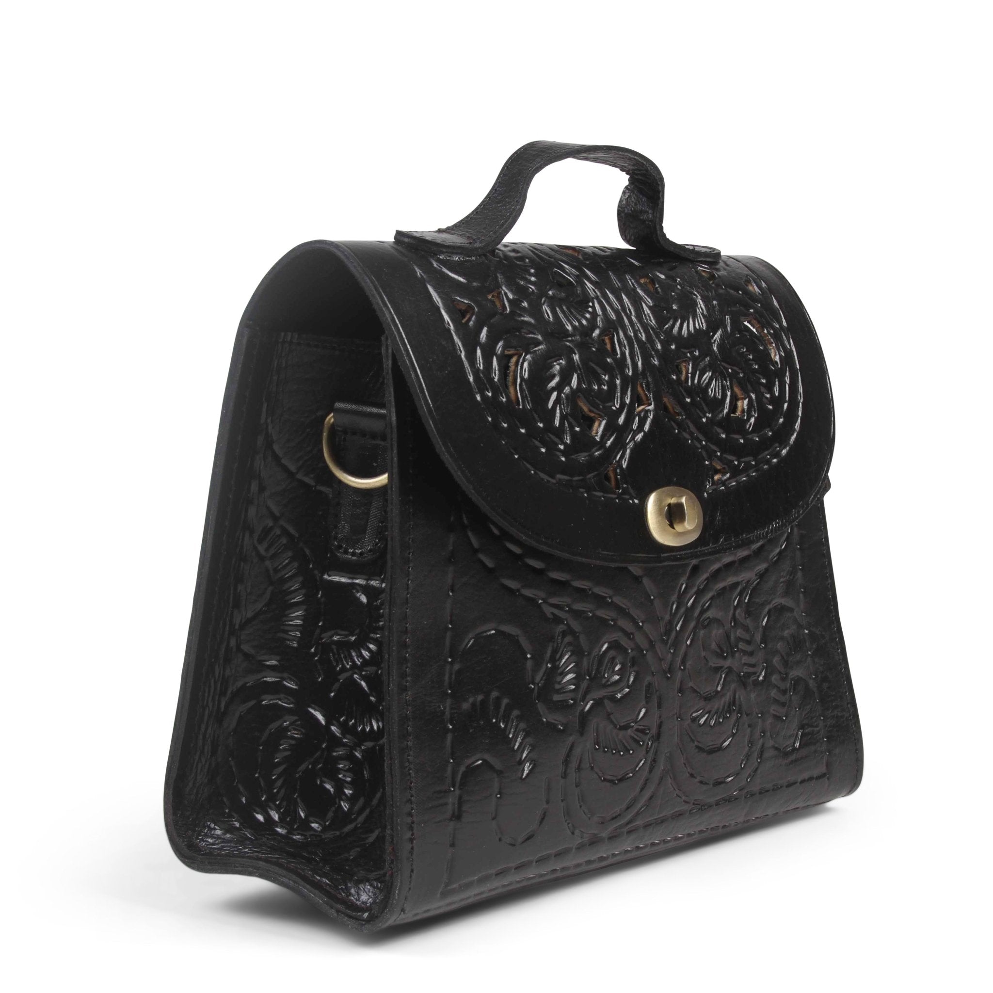 Jasmine Handcrafted Black Leather Handbag - Artisan Stories