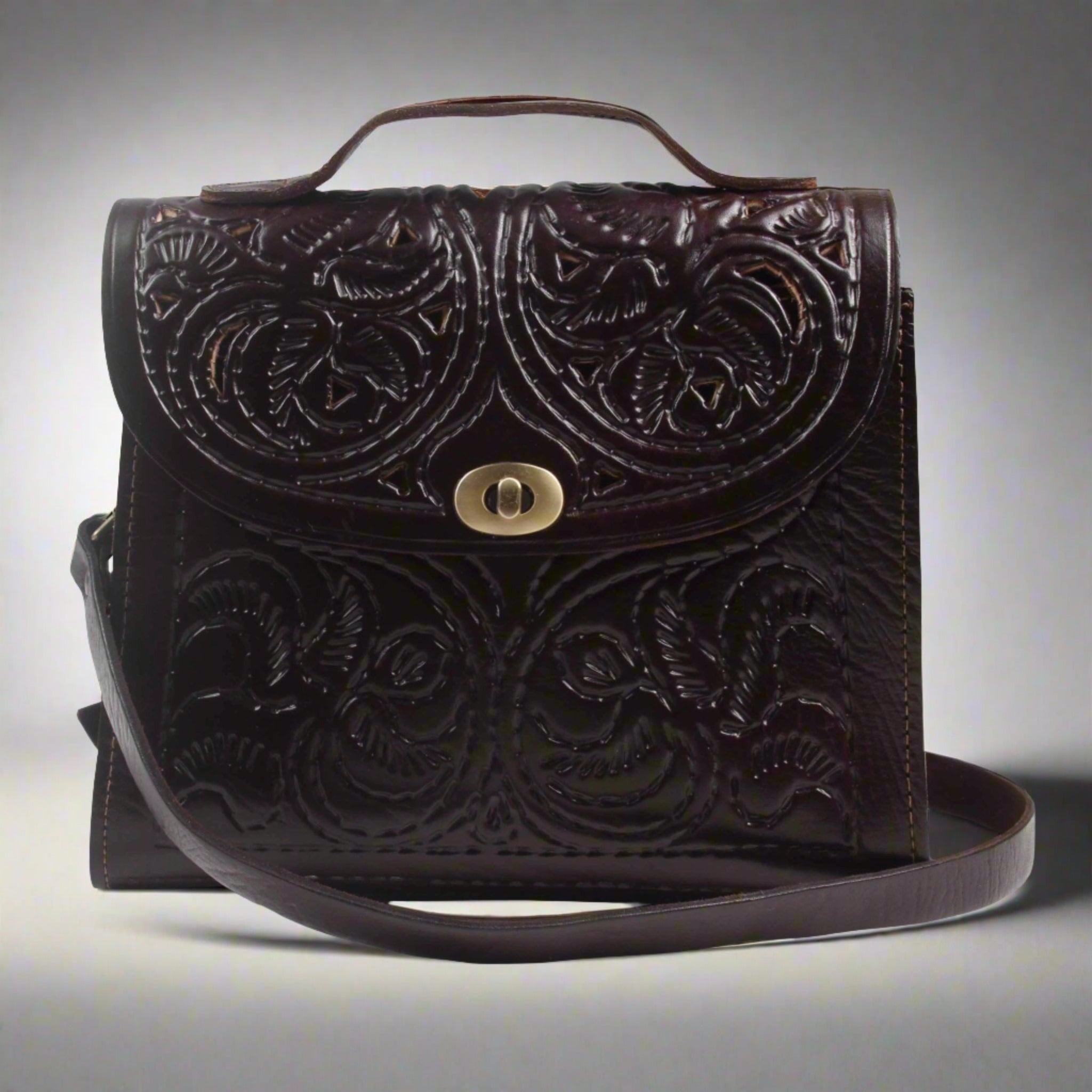 Jasmine Handcrafted Dark Brown Leather Handbag - Artisan Stories