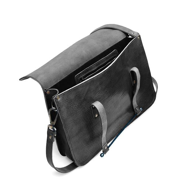 Jordan Leather messenger Bag - Black - Artisan Stories