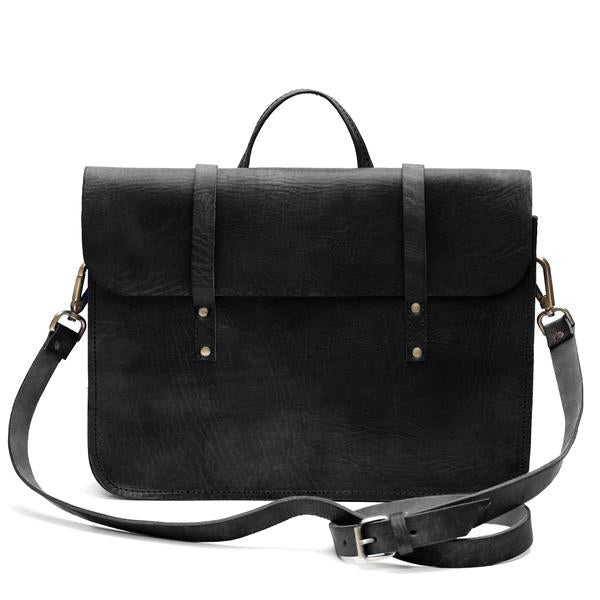 Jordan Leather messenger Bag - Black - Artisan Stories