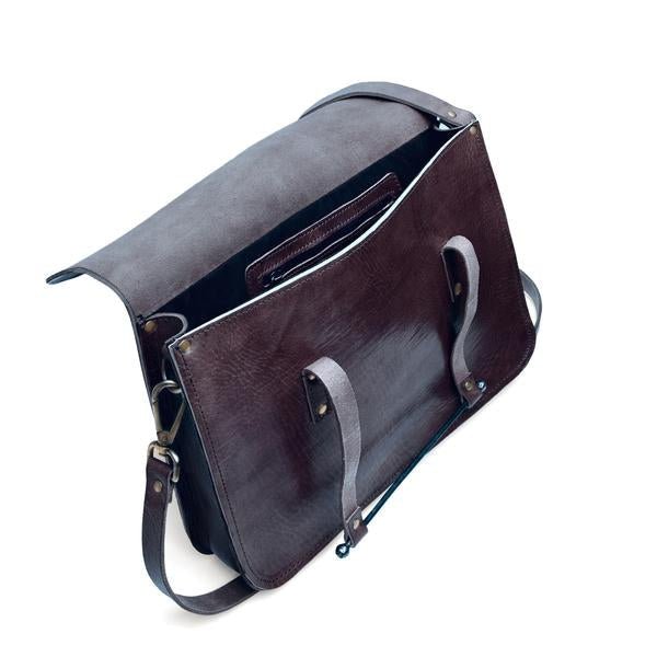 Jordan leather messenger Bag Dark Brown - Artisan Stories