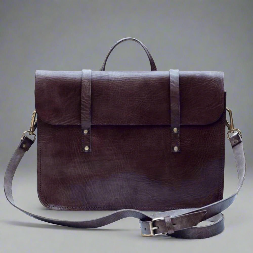 Jordan leather messenger Bag Dark Brown - Artisan Stories