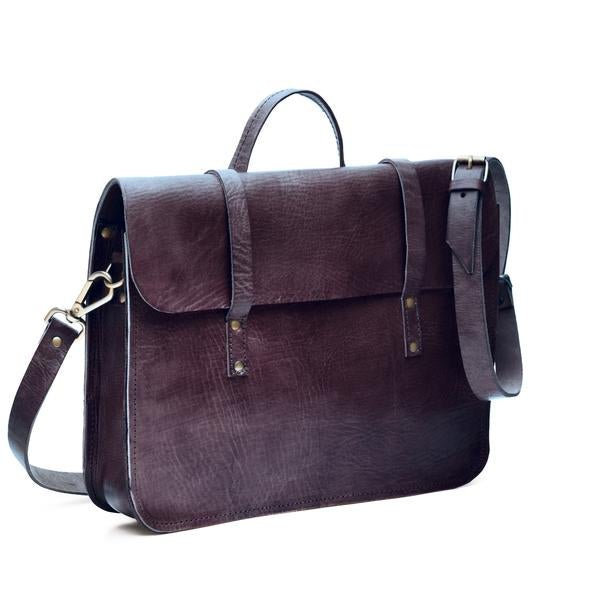 Jordan leather messenger Bag Dark Brown - Artisan Stories