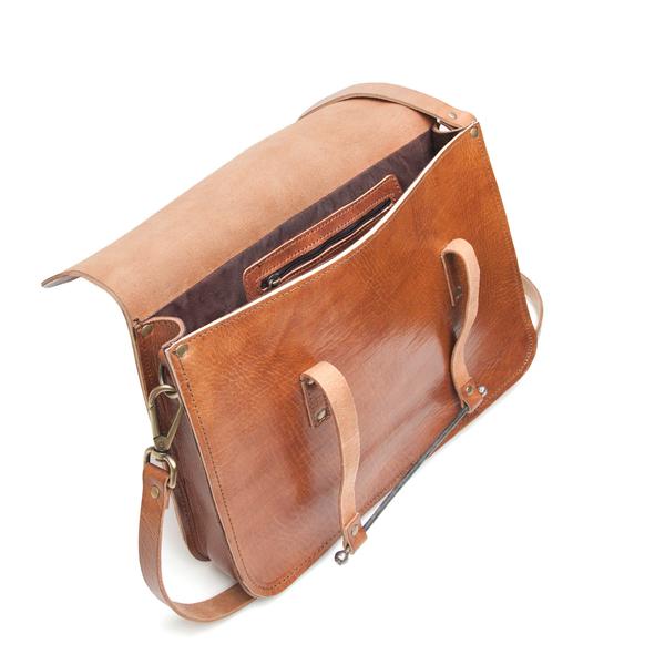 Jordan Leather messenger Bag tan - Artisan Stories