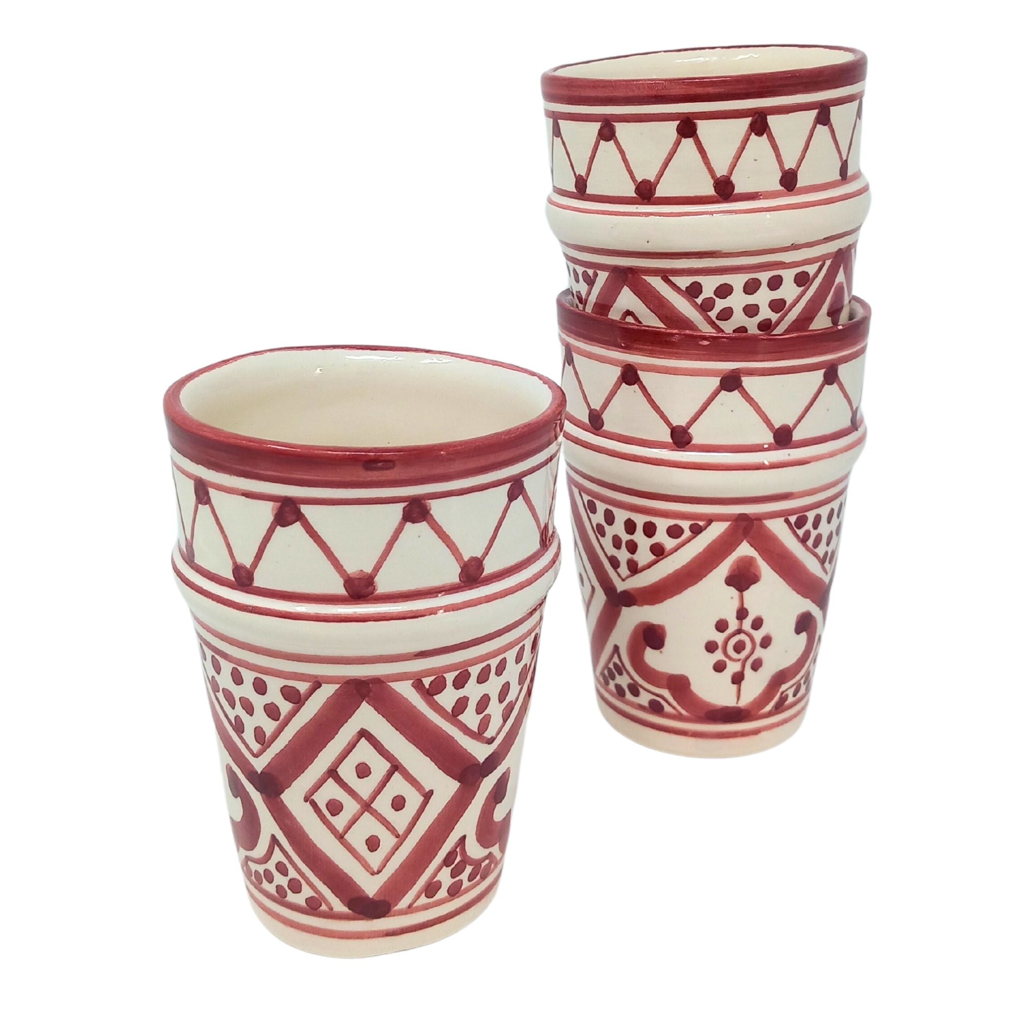 Large Ceramic Beldi Cup with hand painted Safa design - Artisan Stories