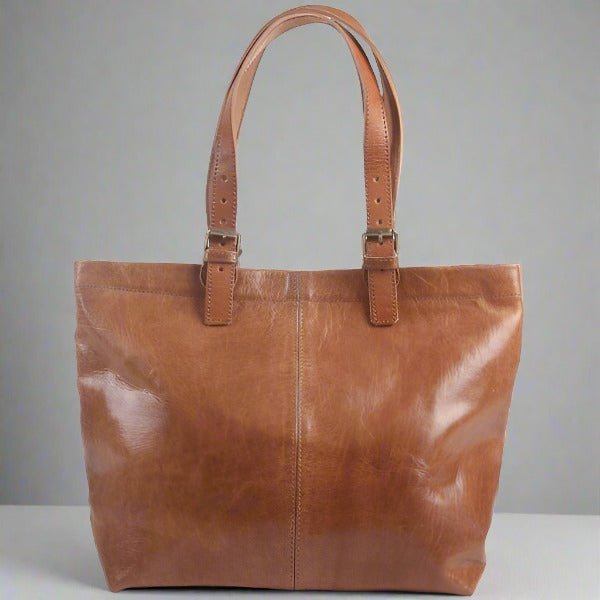 Leather 2 way Tote bag - Light Brown - Artisan Stories